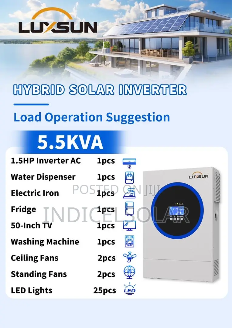 5.5kva Hybrid Solar Inverter 48v All in One System With Lithium