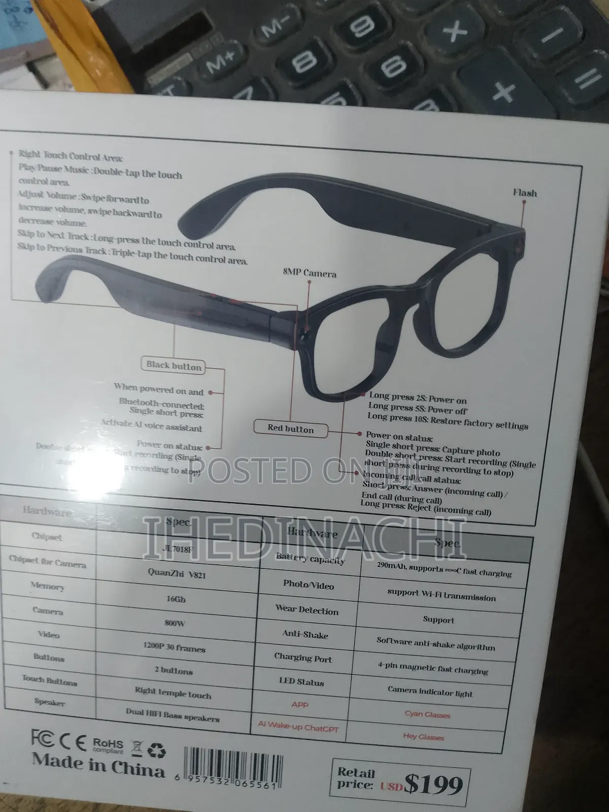Al Smart Glasses G1 for Video Music and Camera