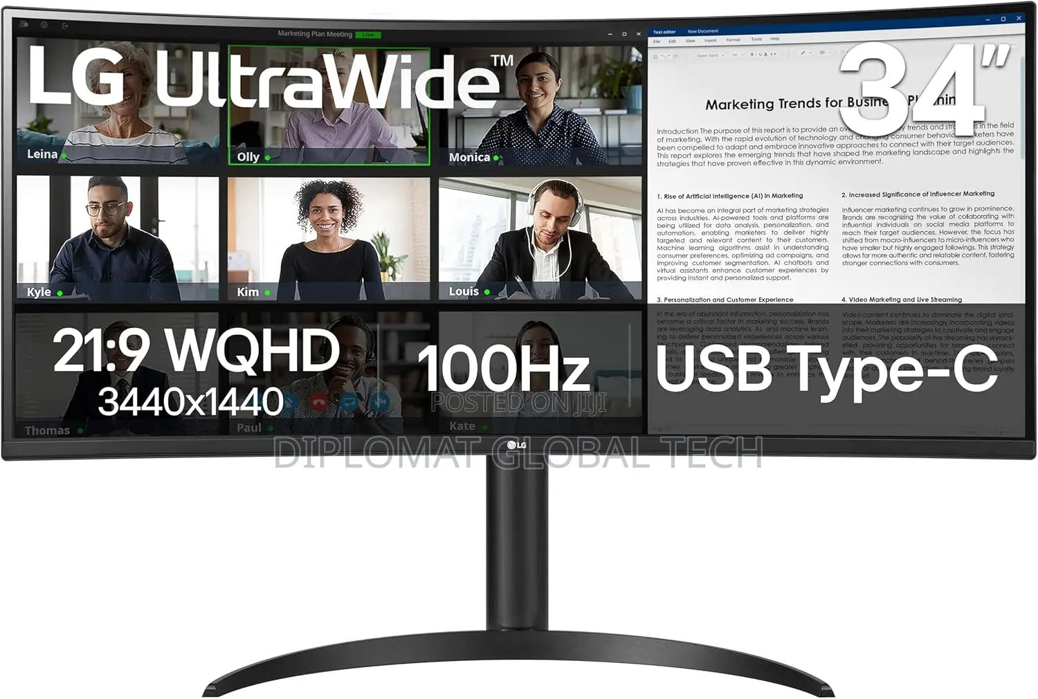 Lg 34wr55qk-B 34-Inch Ultrawide WQHD (3440 X 1440) Curved Monitor