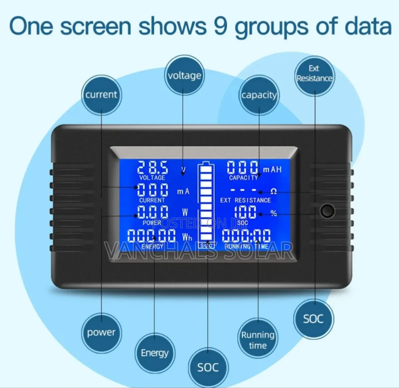 Dc Battery Meter Monitor Multifunction With 300a Shunt