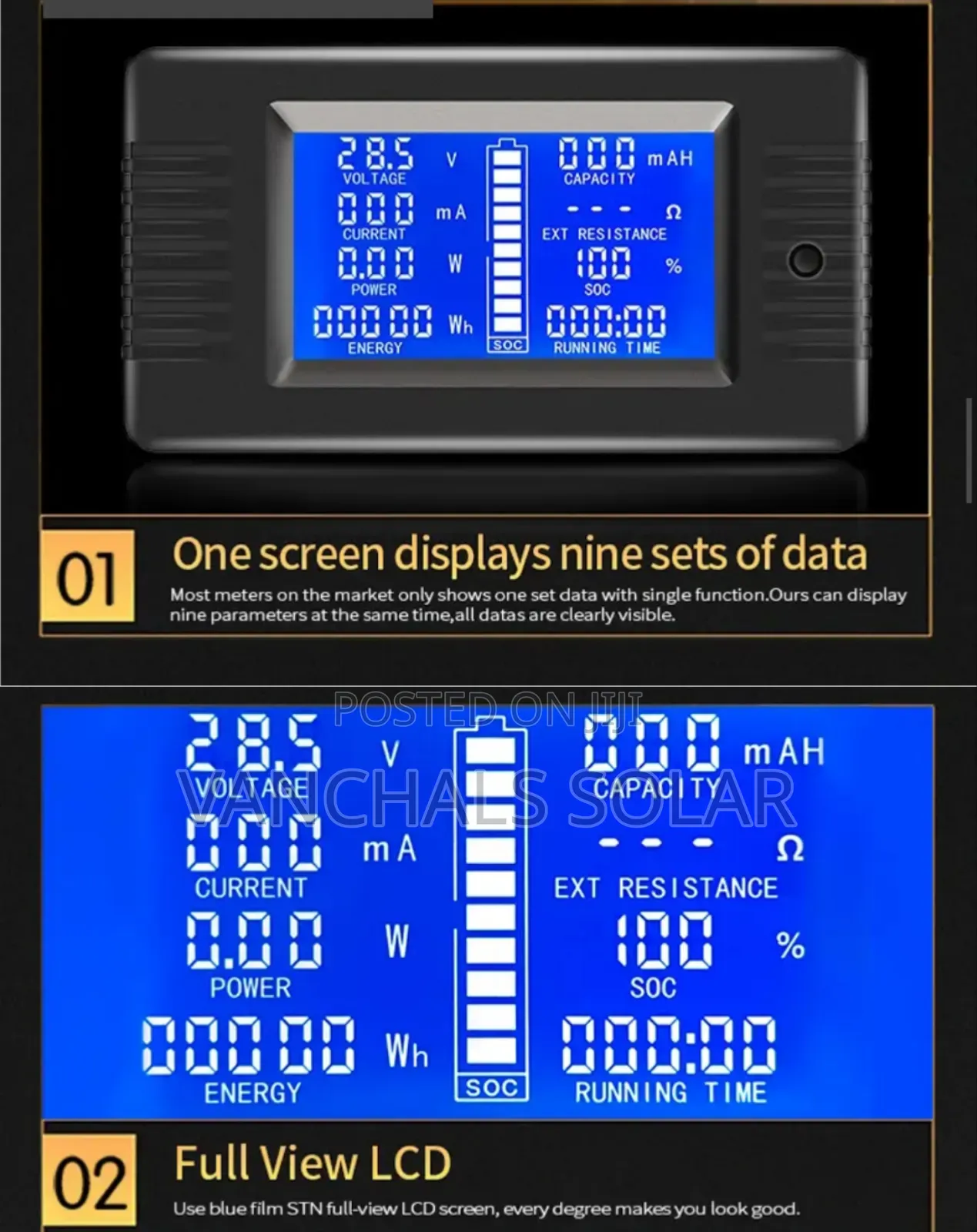 Dc Battery Meter Monitor Multifunction With 300a Shunt