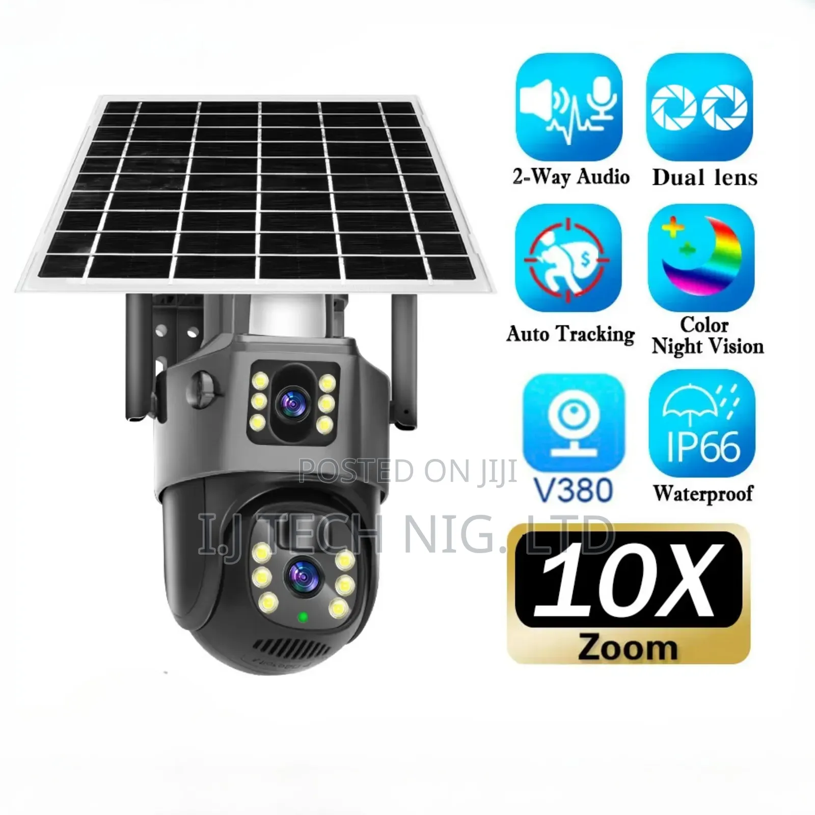 V380 Smart Solar Camera Dual Screen