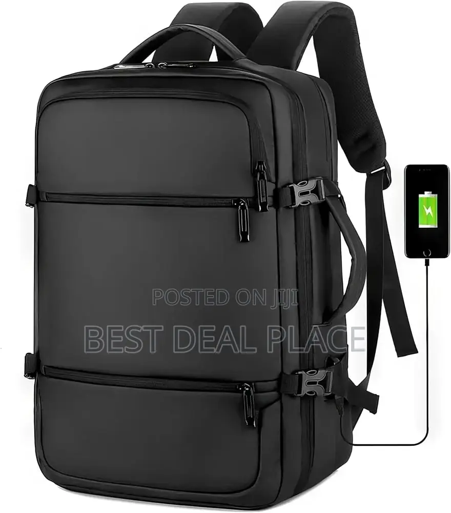 17' Large Capacity Men's Usb Port Backpack, Waterproof