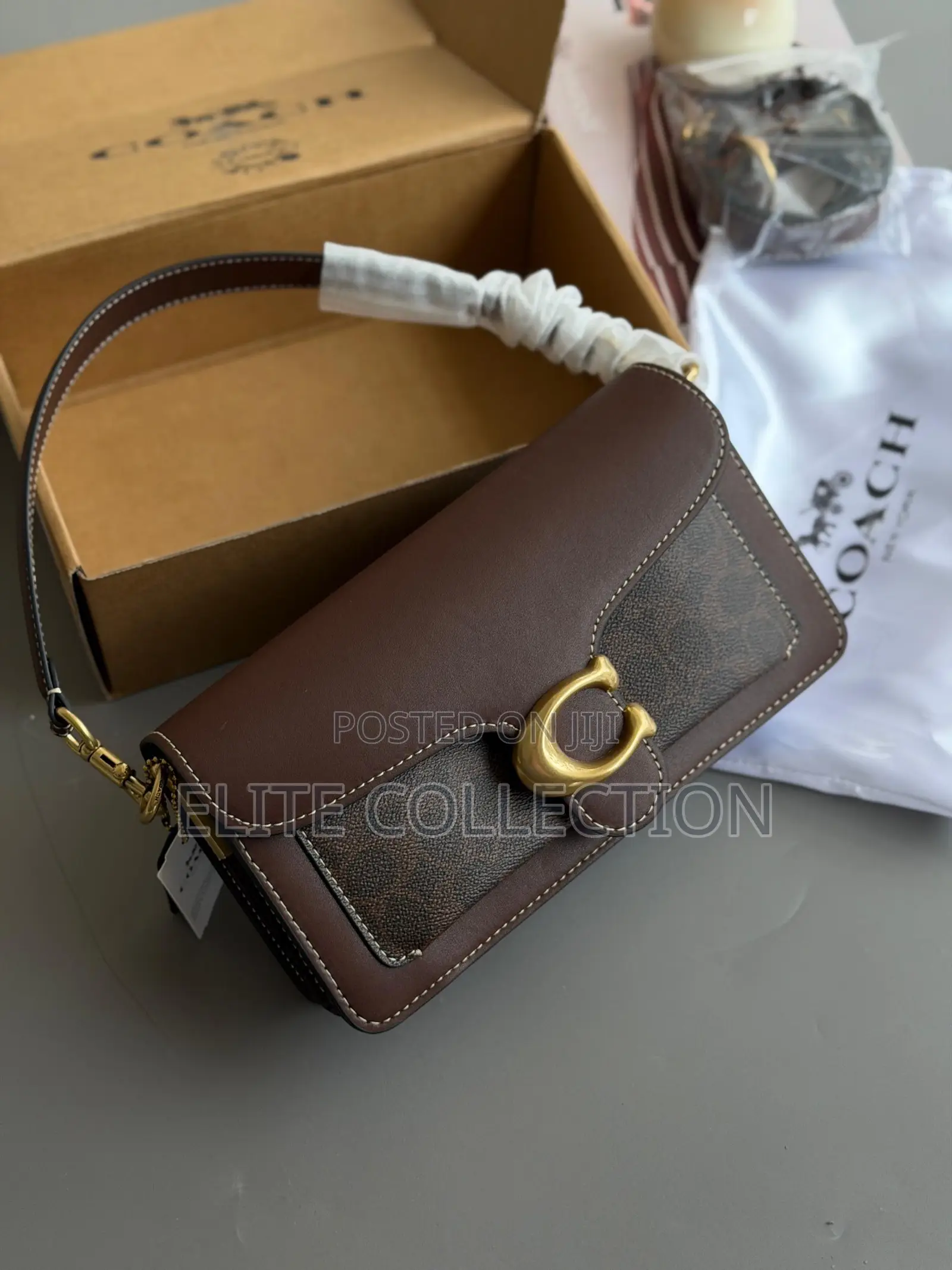 Luxury Coach Tabby Signature Canvas Shoulder Bag