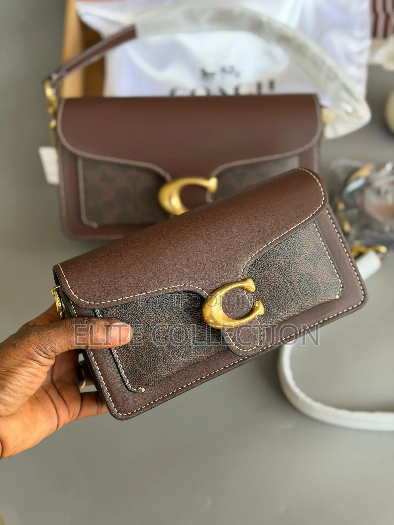 Luxury Coach Tabby Signature Canvas Shoulder Bag