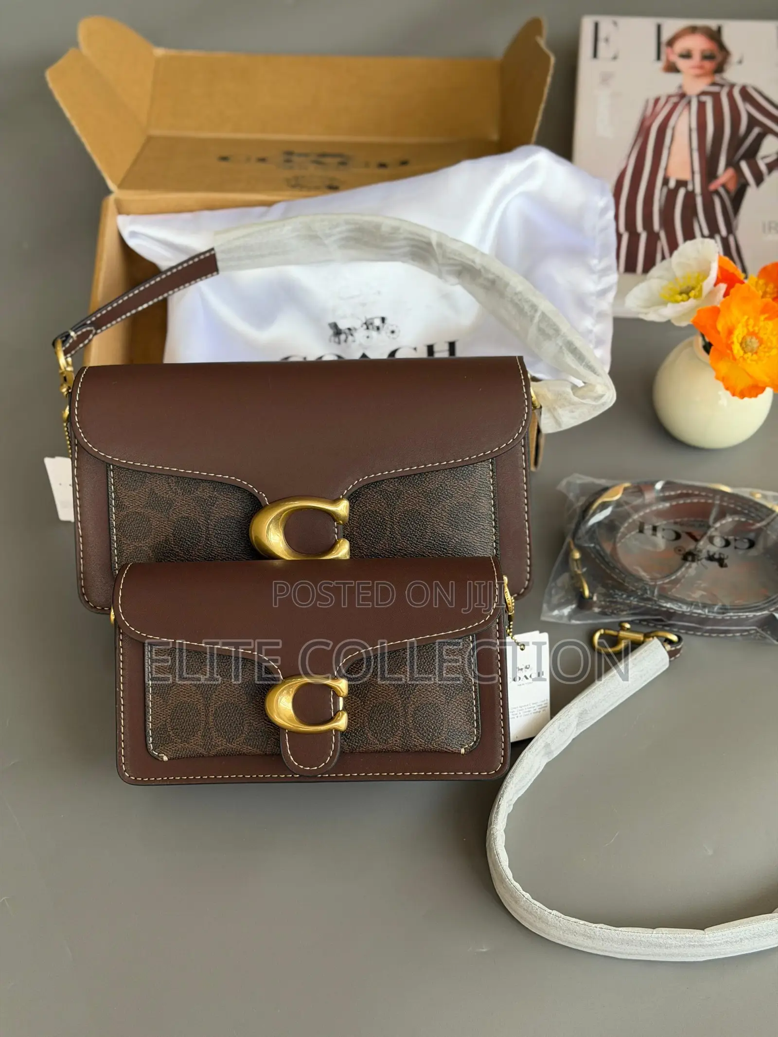 Luxury Coach Tabby Signature Canvas Shoulder Bag