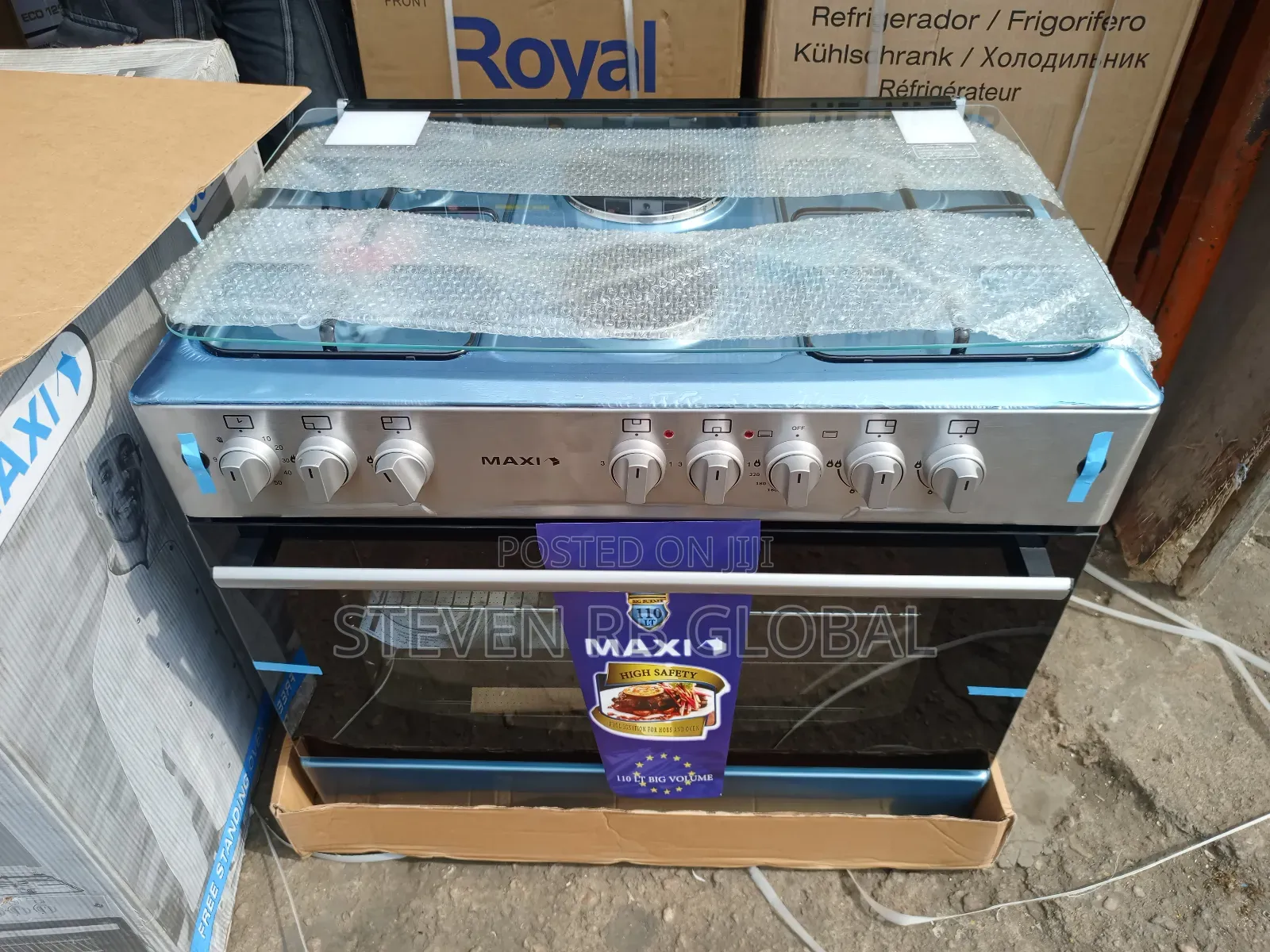 Maxi 60×90 Standing Gas Cooker (4 Gas + 2 Electric) | Maxi (4+2) Inox