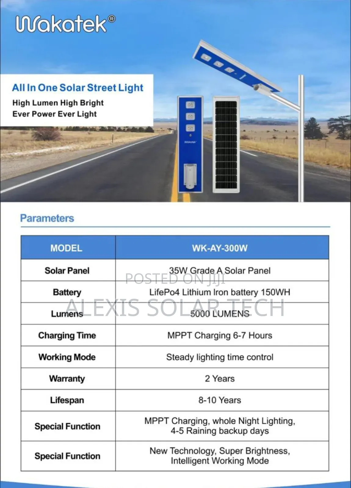 Wakatek All in One Solar Street Light