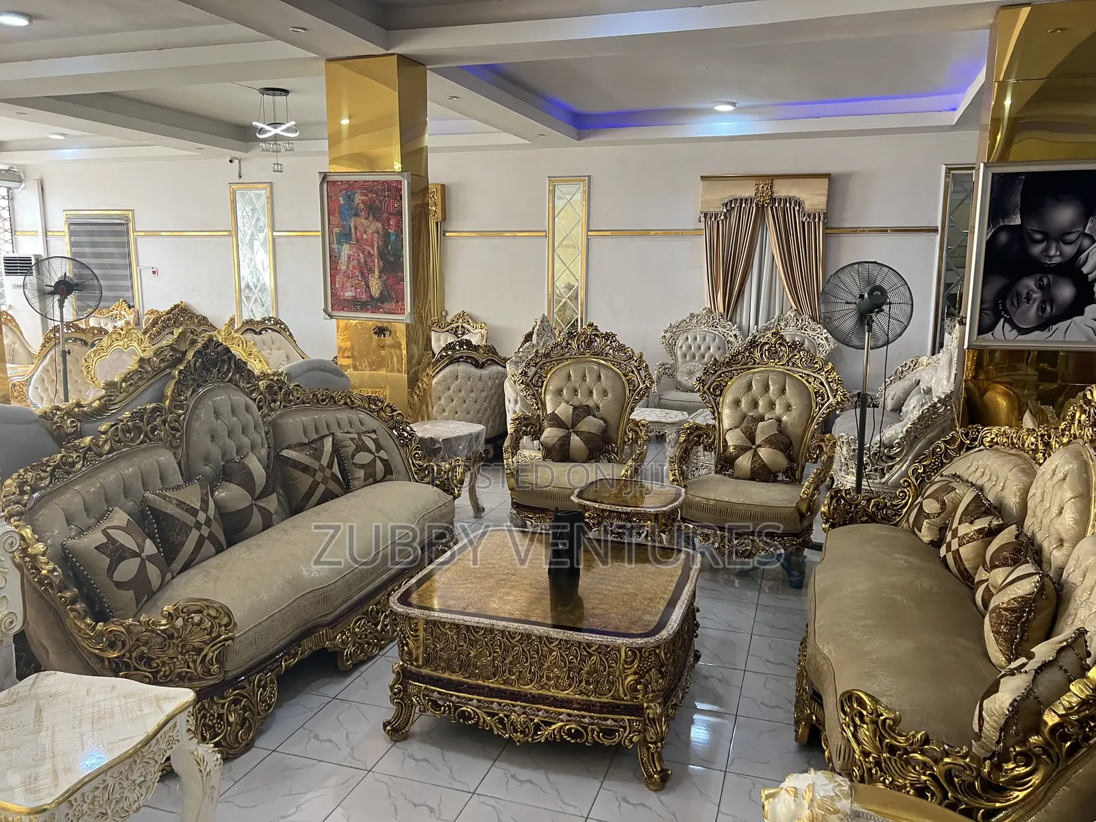 Executive Egypt, Chairs Complete 10 Seater With Center Table and Side