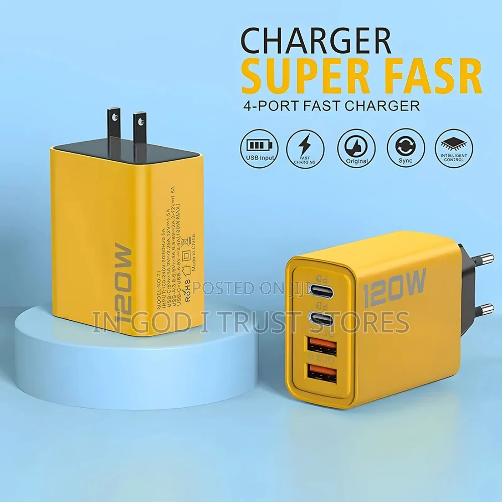 120w Fast Charger Type C Quick Charge 3.0