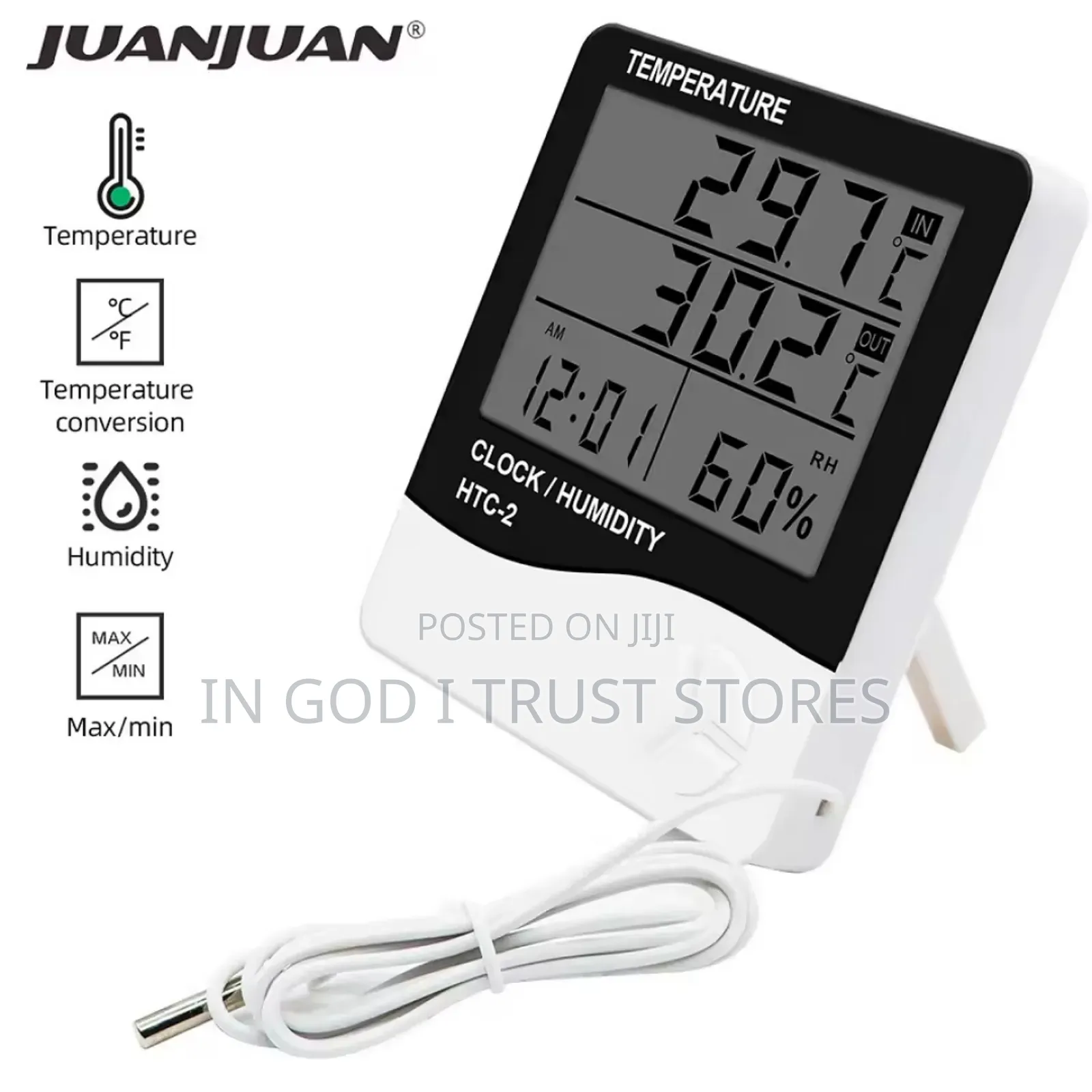 LCD Digital Temperature Humidity Meter HTC-2/HTC-1 Home Indoor Outdoor