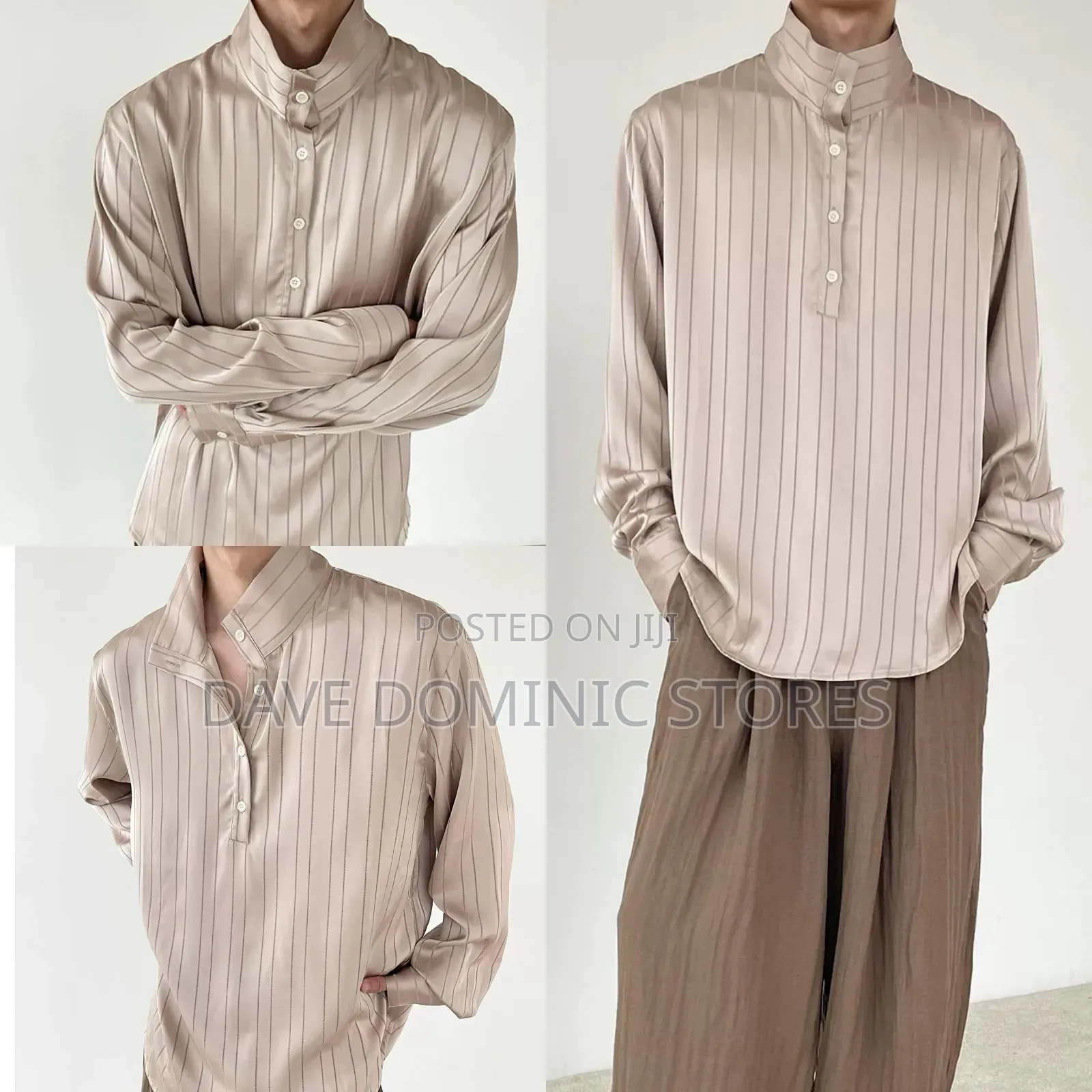 Shiny Silk Free Fit Couture Long Sleeve Shirts