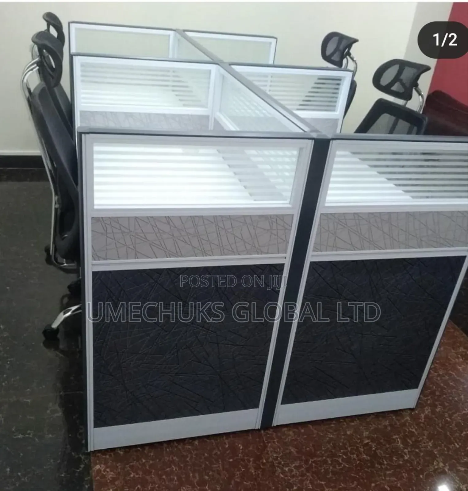 Executive 4 Seater Workstation With 4 Mobile Drawers