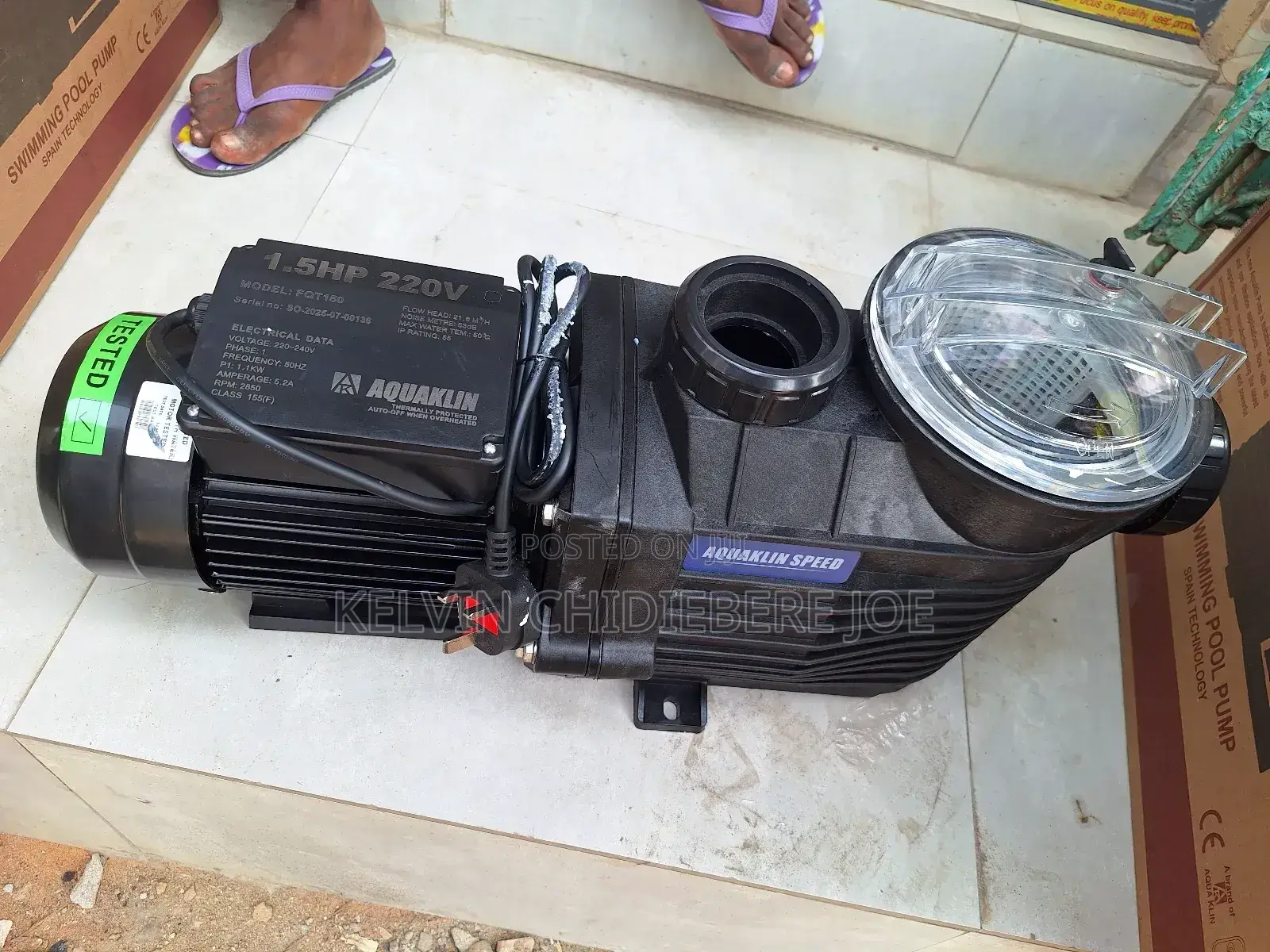 Aqualin 1.5hp High-performance Swimming Pool Circulation Pump