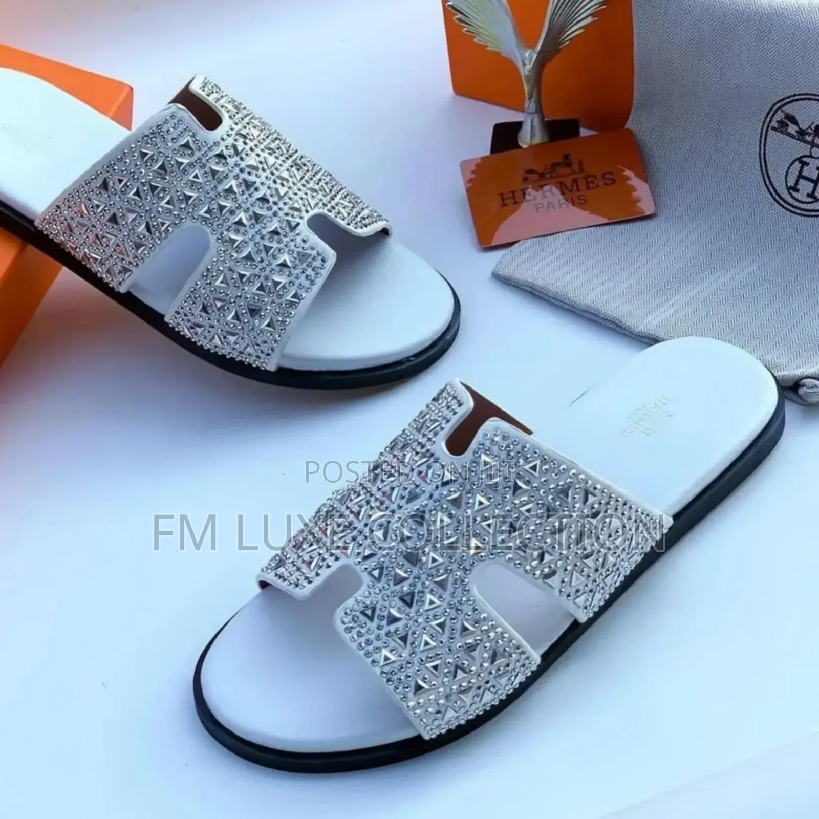 Quality Stoned Hermes Slippers