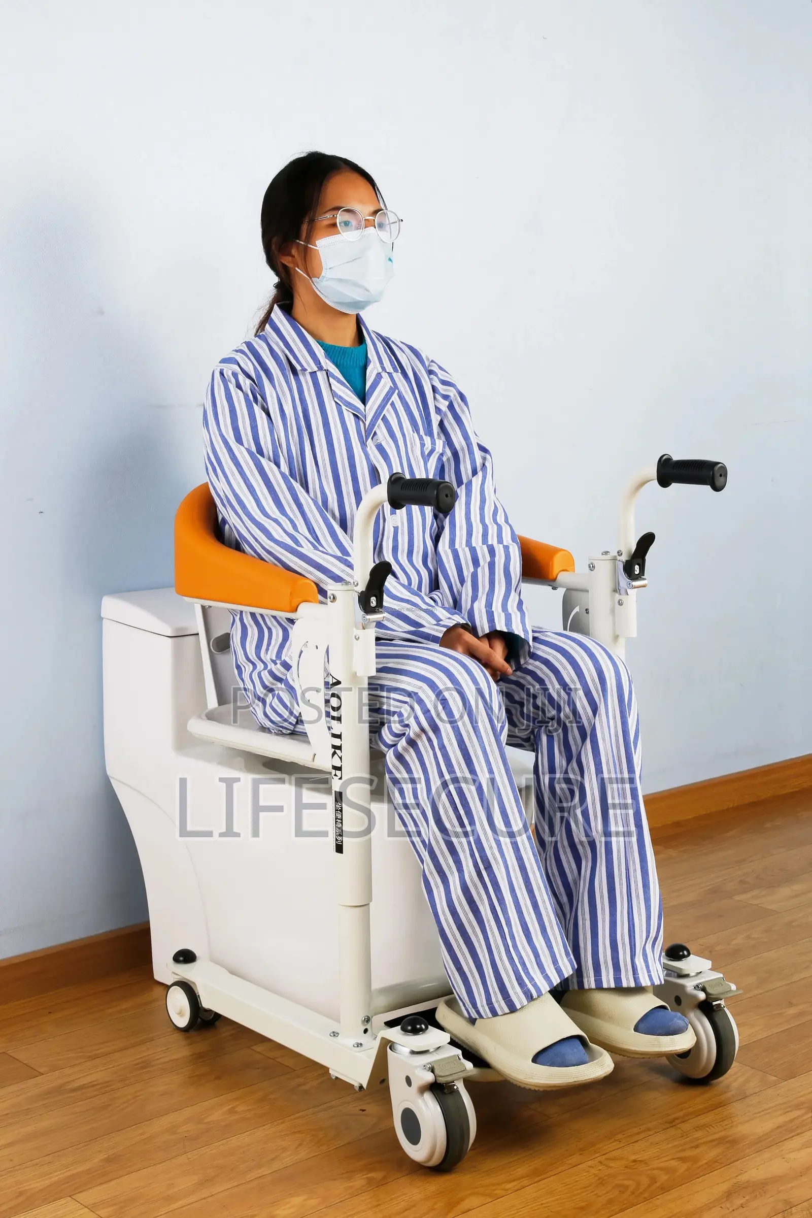 Hydraulic Patient Transfer Chair (With Table Top, Cushion, Safe Belt)