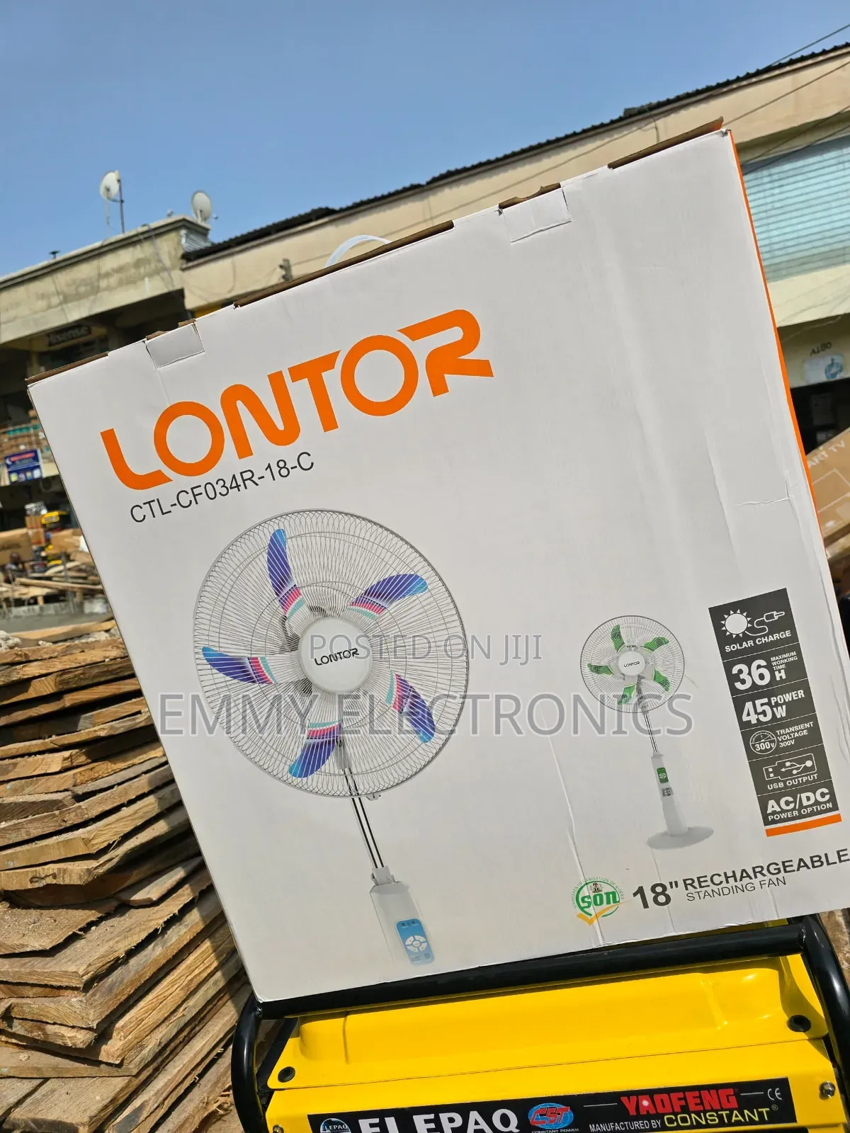 18inche Lontor Rechargeable Standing Fan