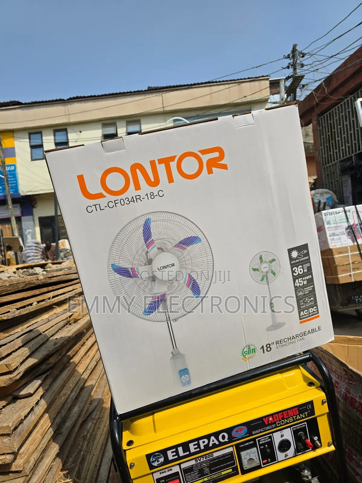 Original Lontor Rechargeable 18inche Standing Fan