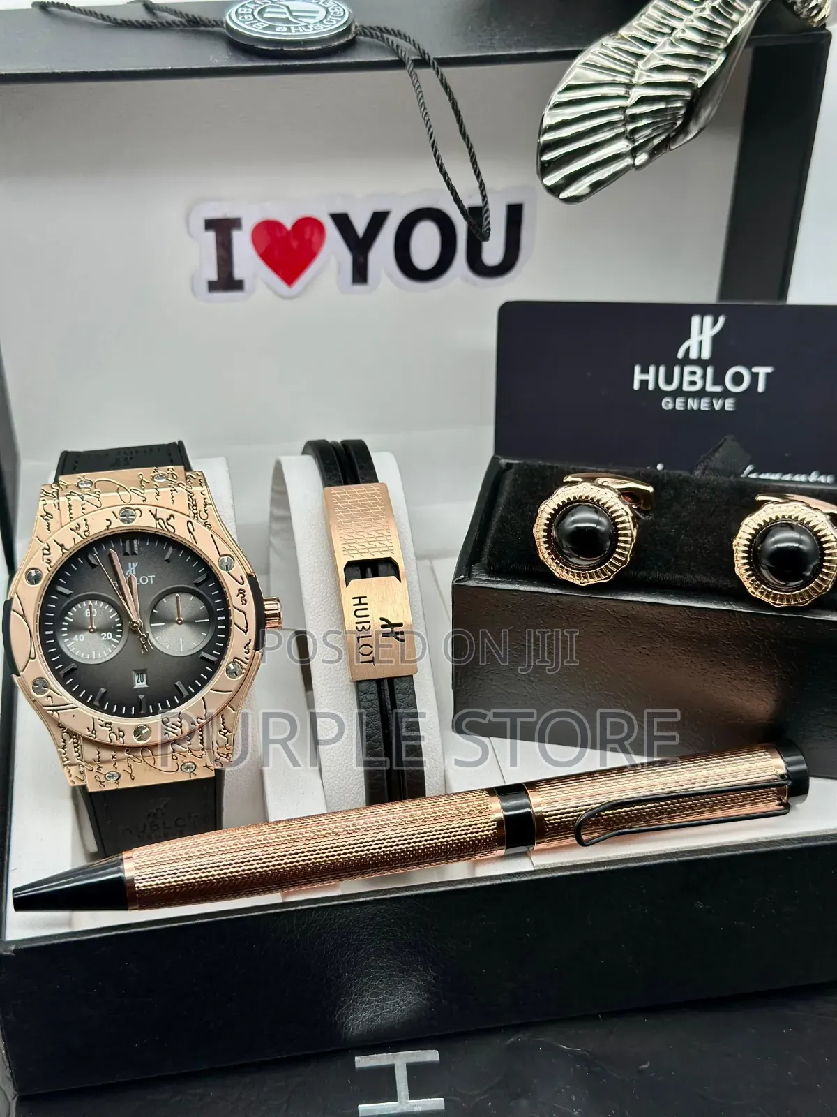 Hublot New Design Watch, Bracelet,Cufflinks and Pen Men's.-Set 9