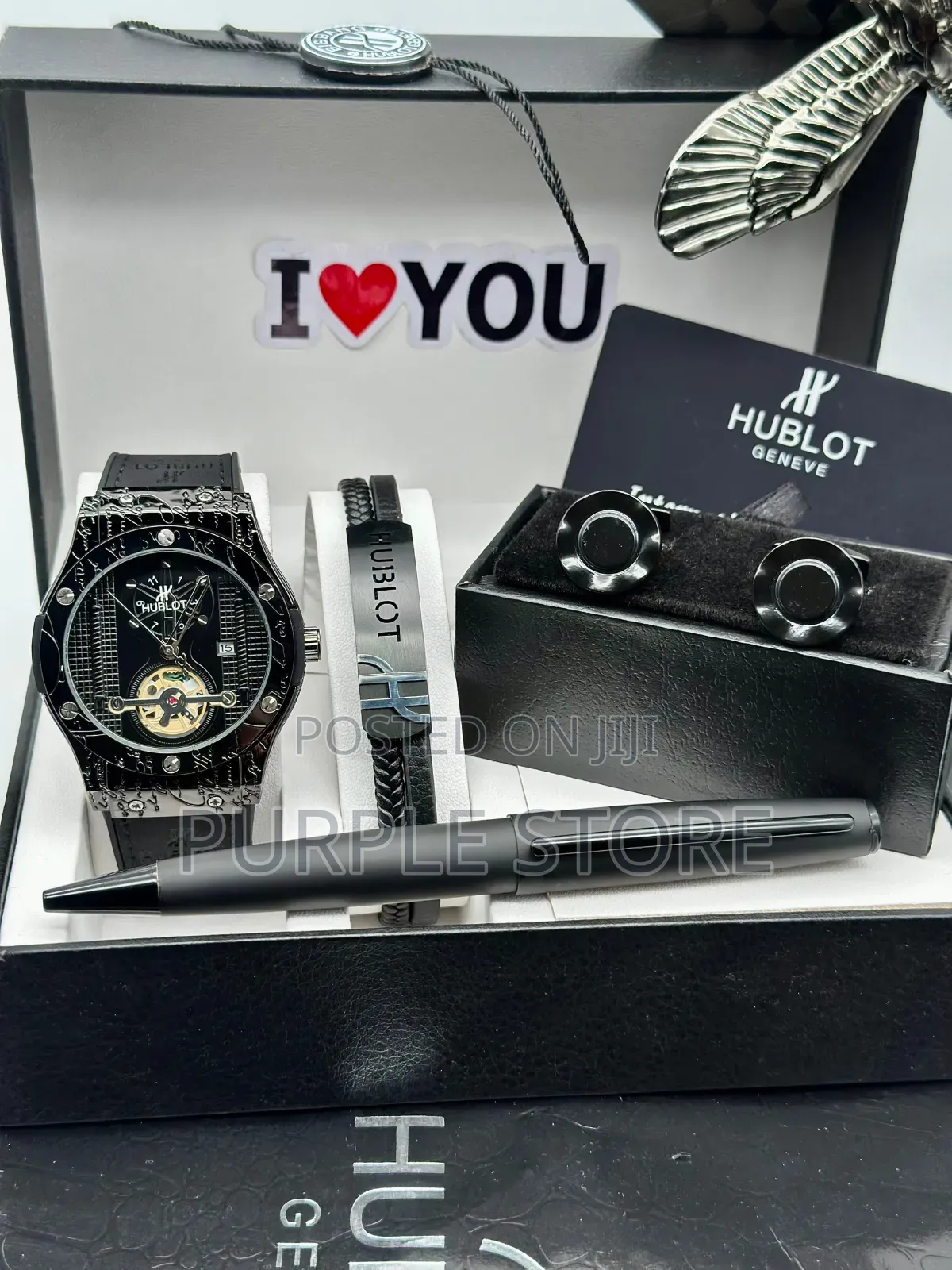 Hublot New Design Watch, Bracelet,Cufflinks and Pen Men's.-Set 9