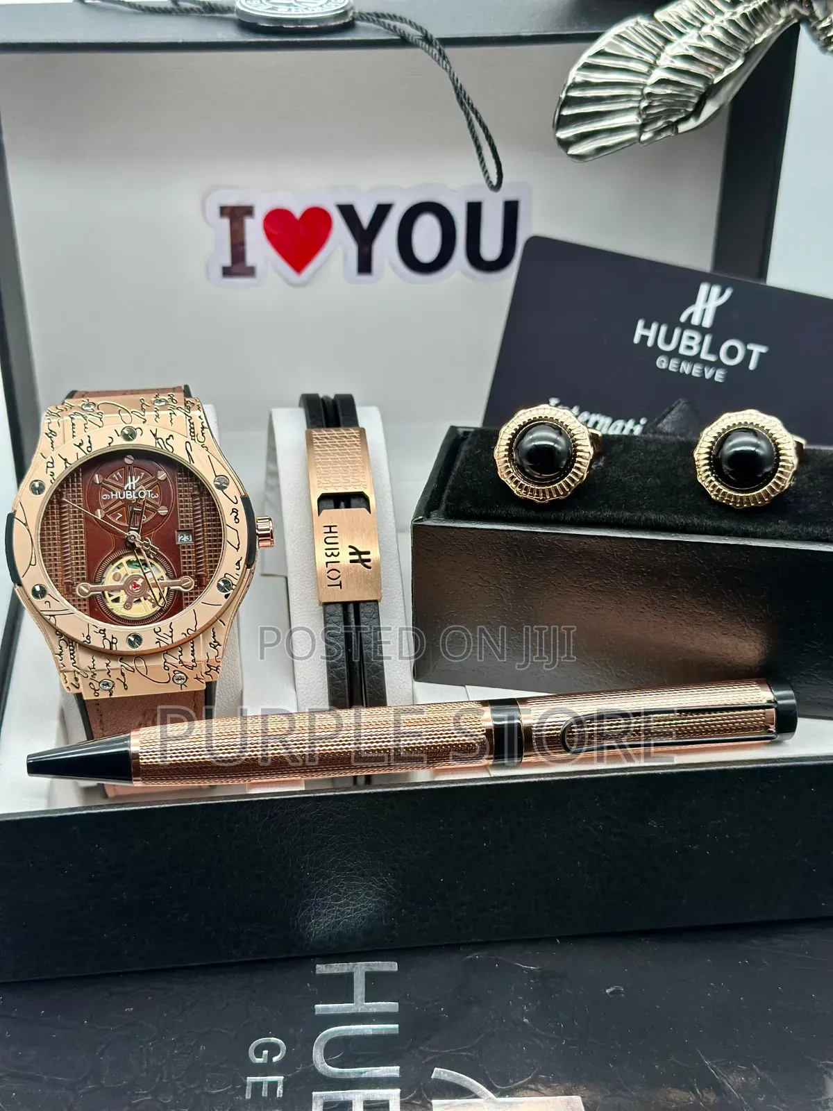 Hublot New Design Watch, Bracelet,Cufflinks and Pen Men's.-Set 9