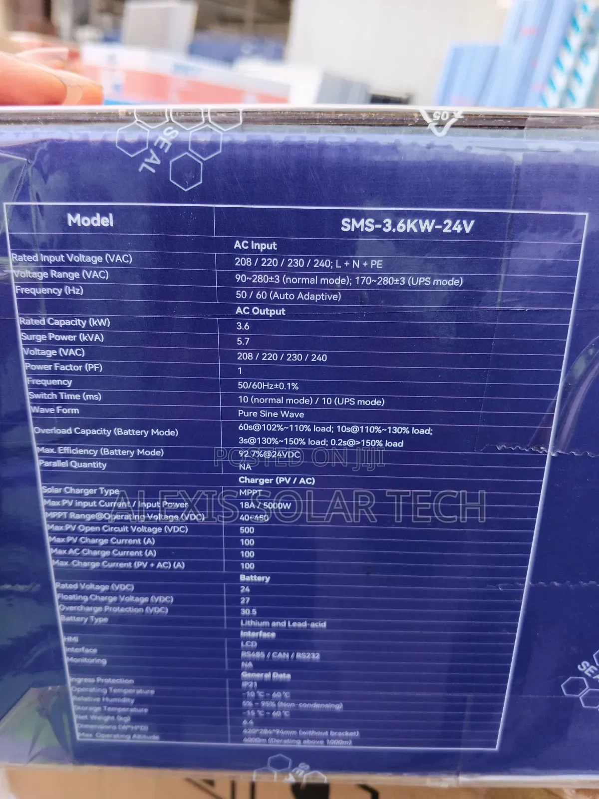 3.6kva 24v SMS Solar Hybrid Inverter