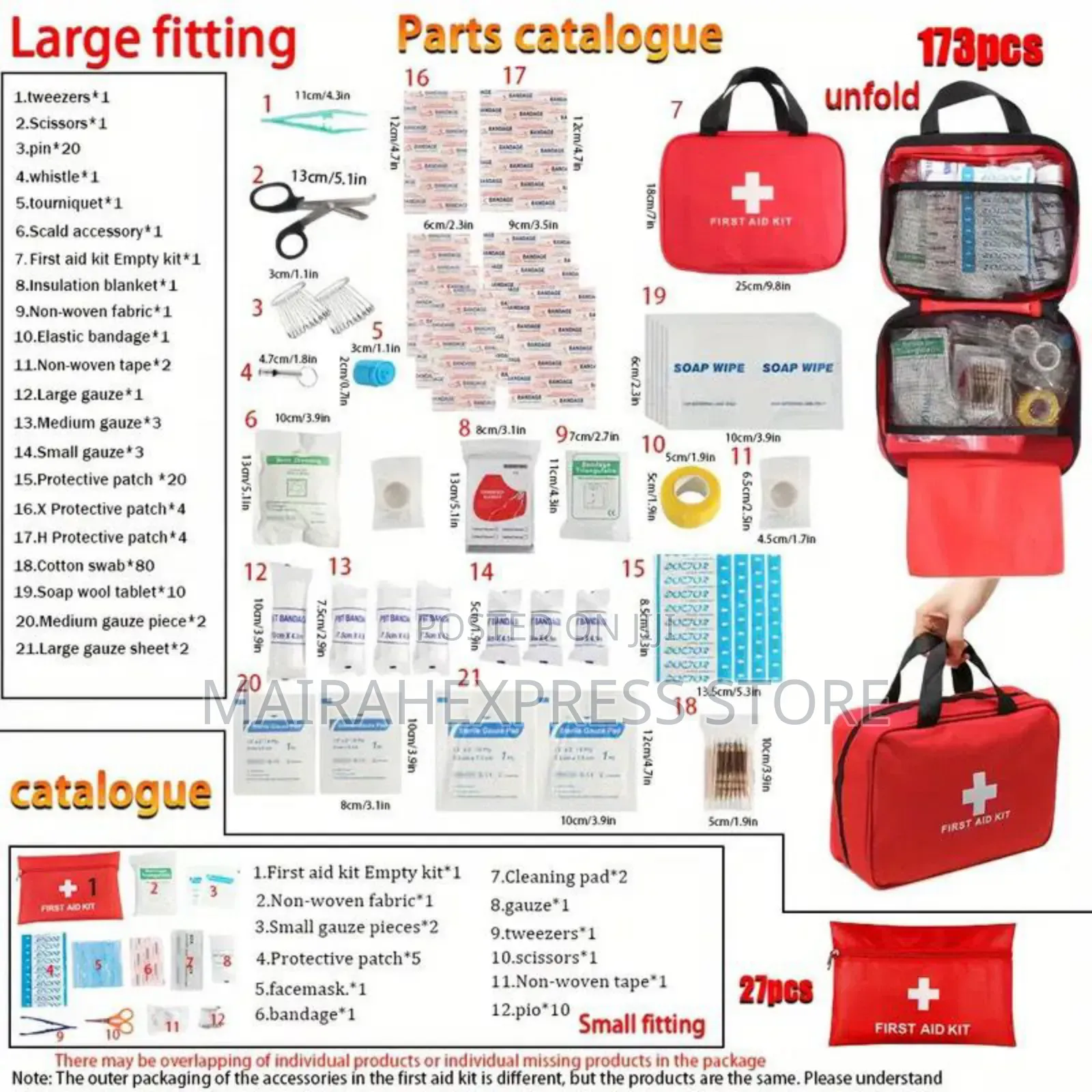 173pcs First Aid Kit. Comes With All Essentials (1lv22n1)