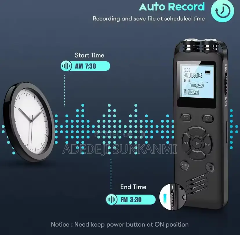 Digital Voice Recorder With Voice Activation- 16gig Memory Card