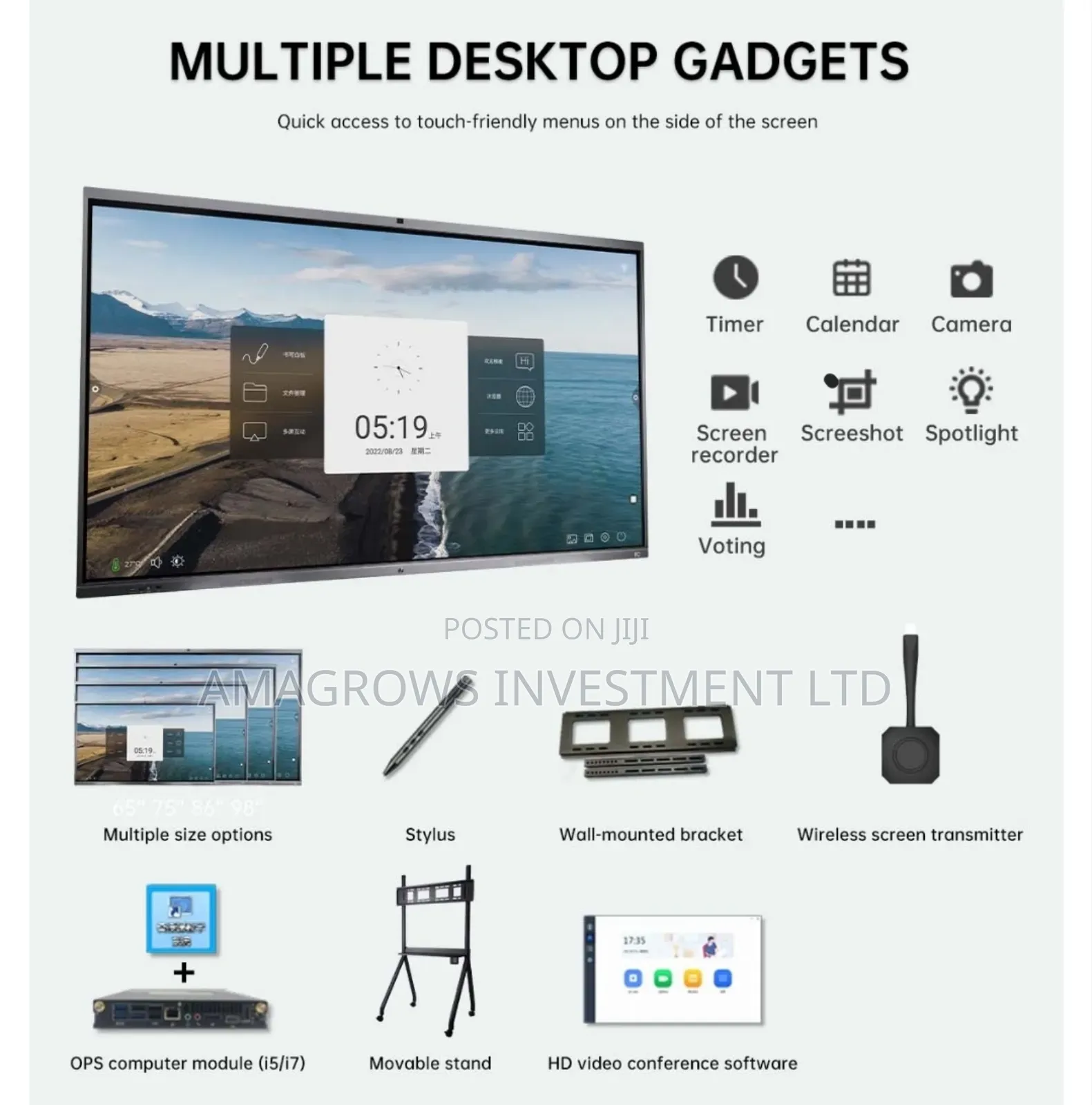 Iqtouch 86 Inches Interactive Smart Screen With Wireless Hdmi Dongle