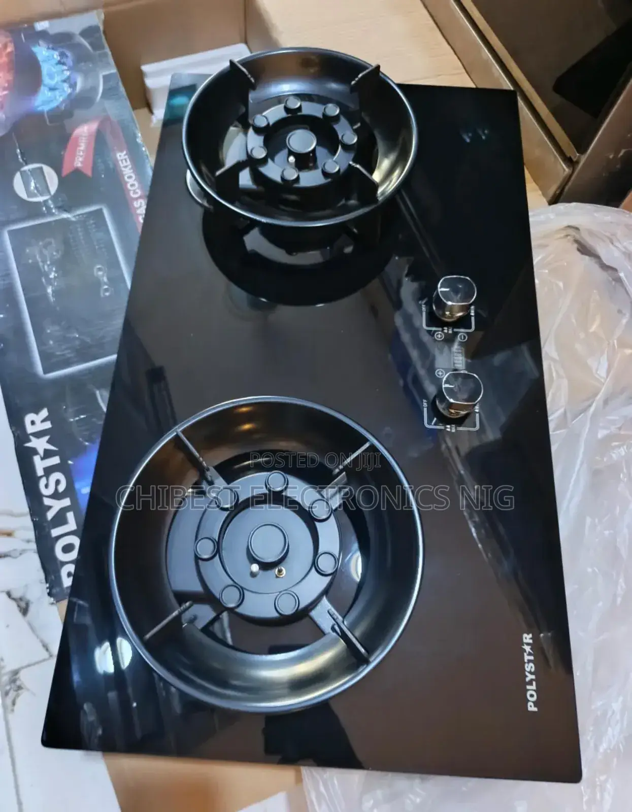Original High Quality Polystar Built-in Flips Up Gas Cooker 2 Burners