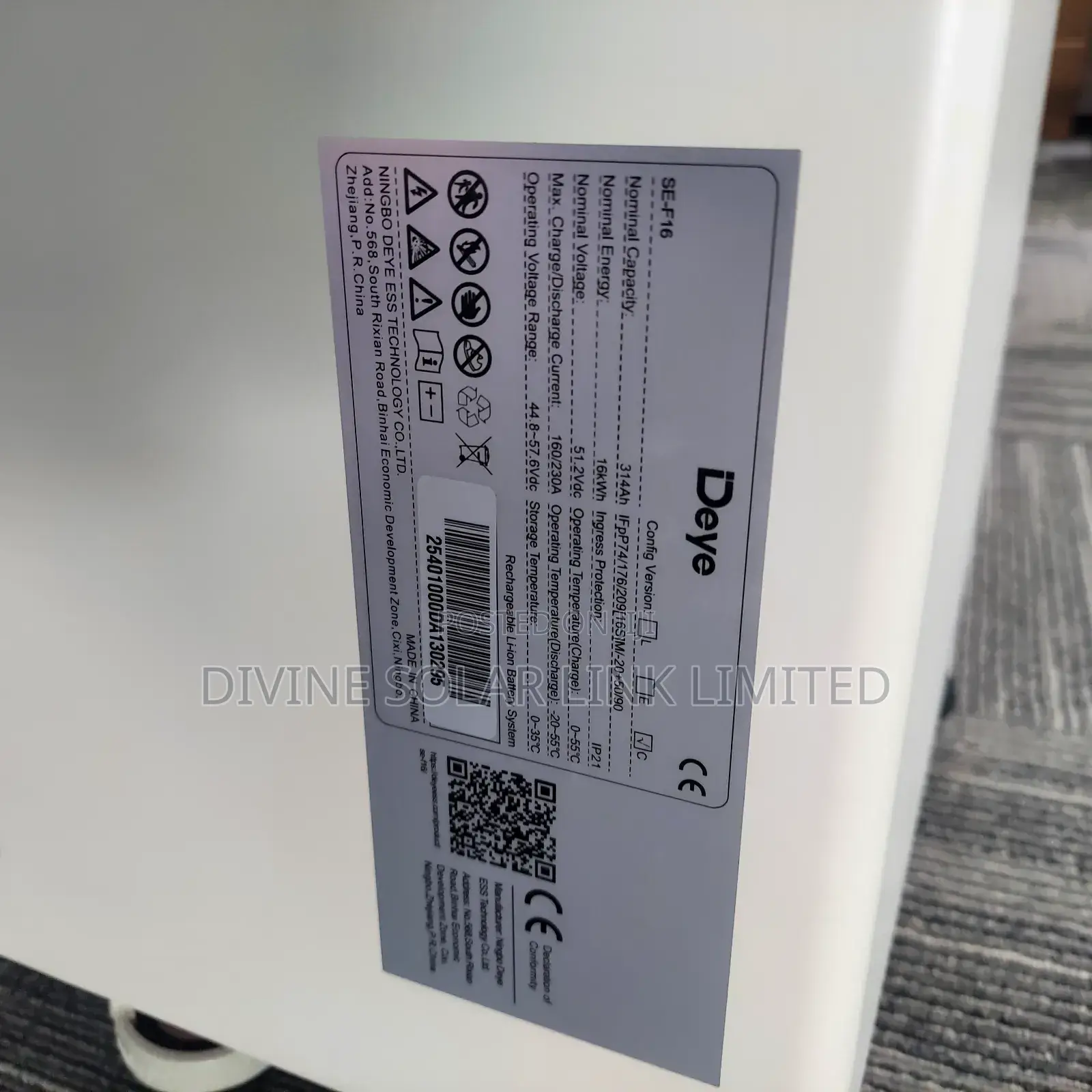 Deye 16kwh 48v Lithium Battery
