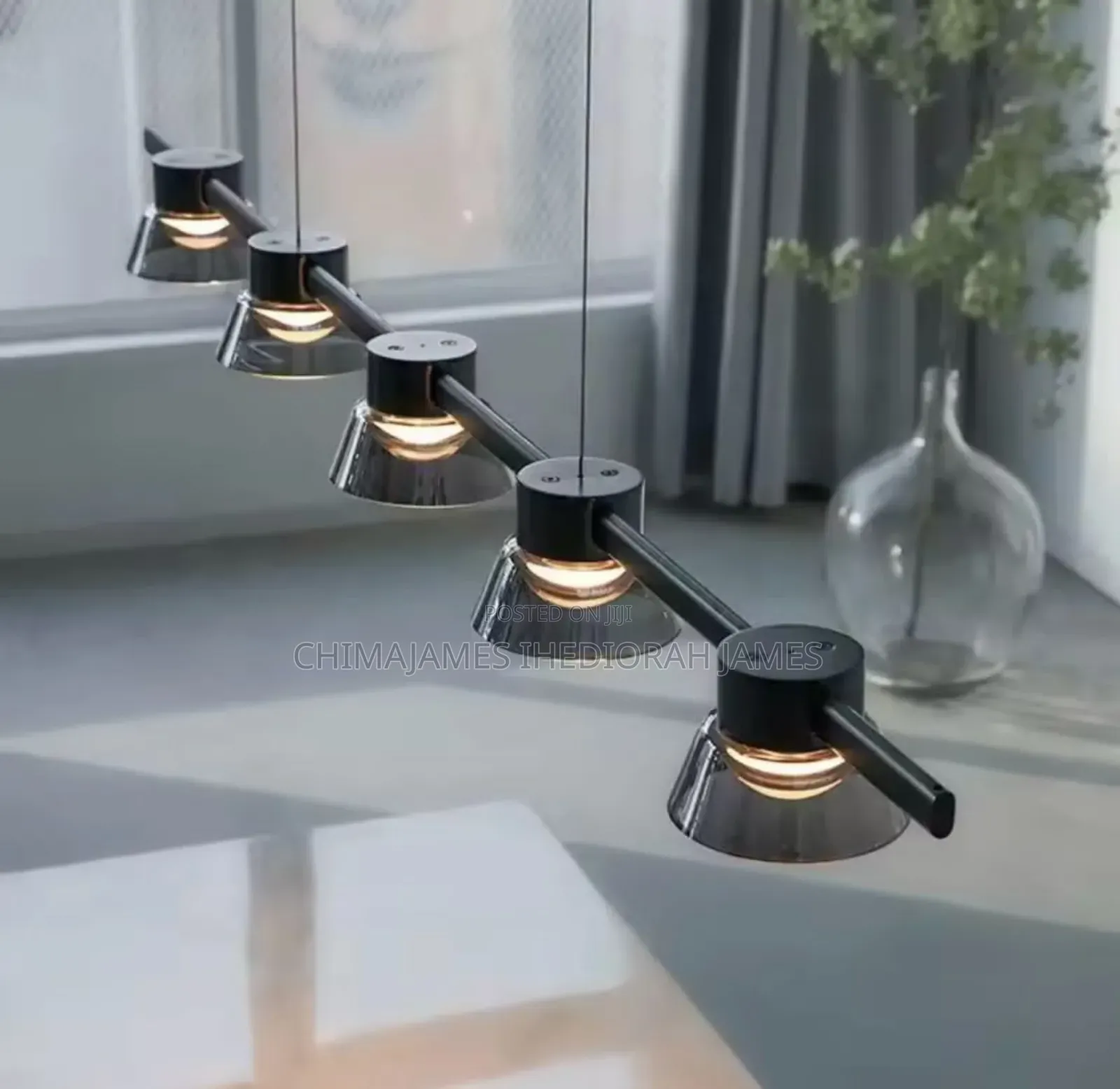 Nordic Novelty Led Chandelier Hotel Kitchen Island Smoke Gray Glass