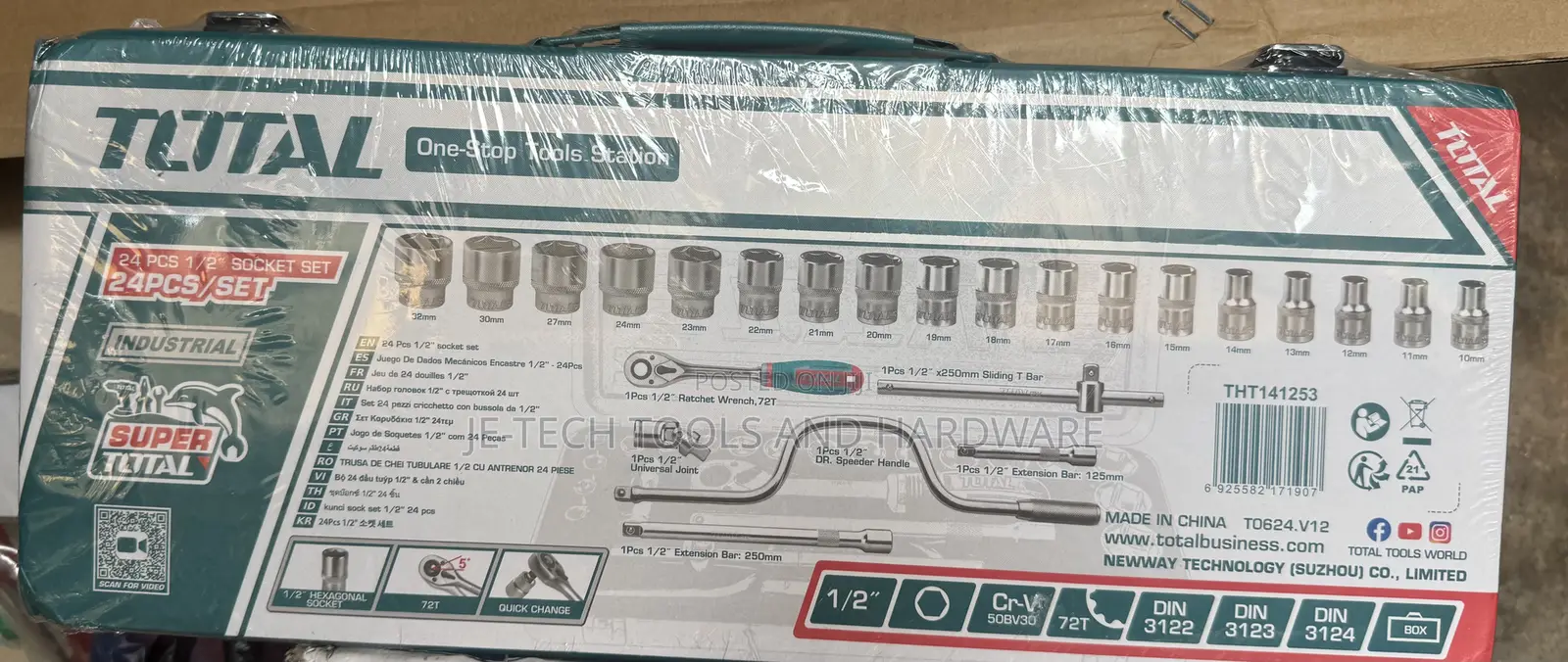 Total 24-piece 1/2" Industrial Socket Set