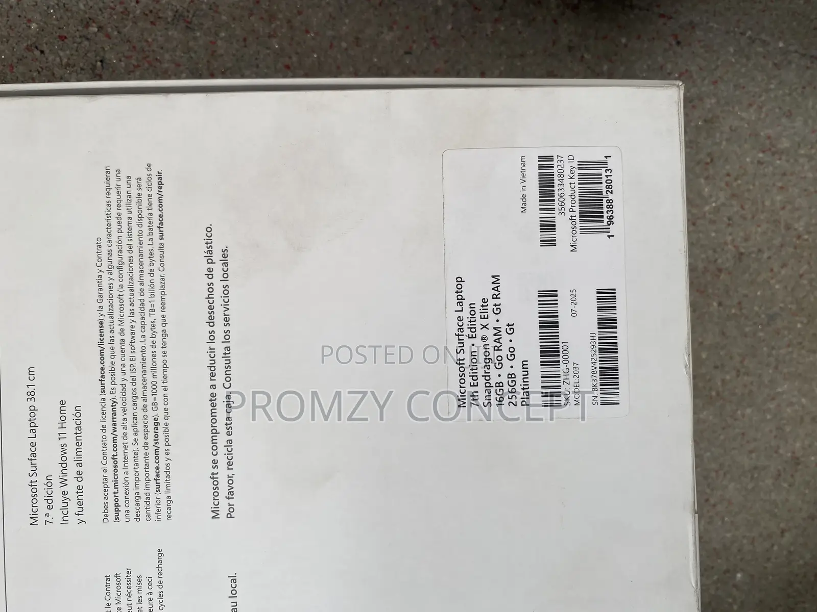 New Laptop Microsoft Surface Pro X 16GB SSD 256GB