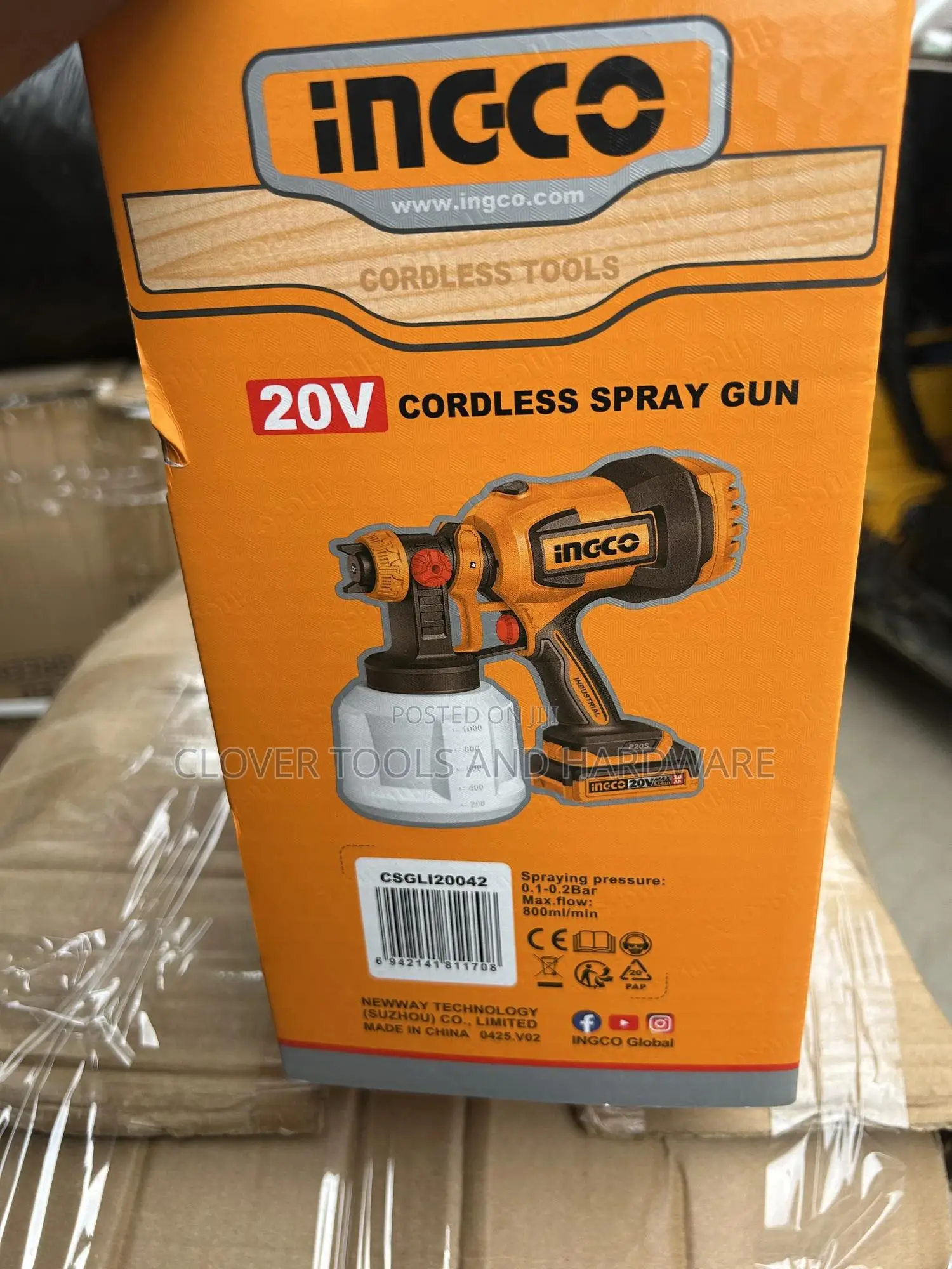 Ingco Lithium-Ion Cordless Spray Gun 20v