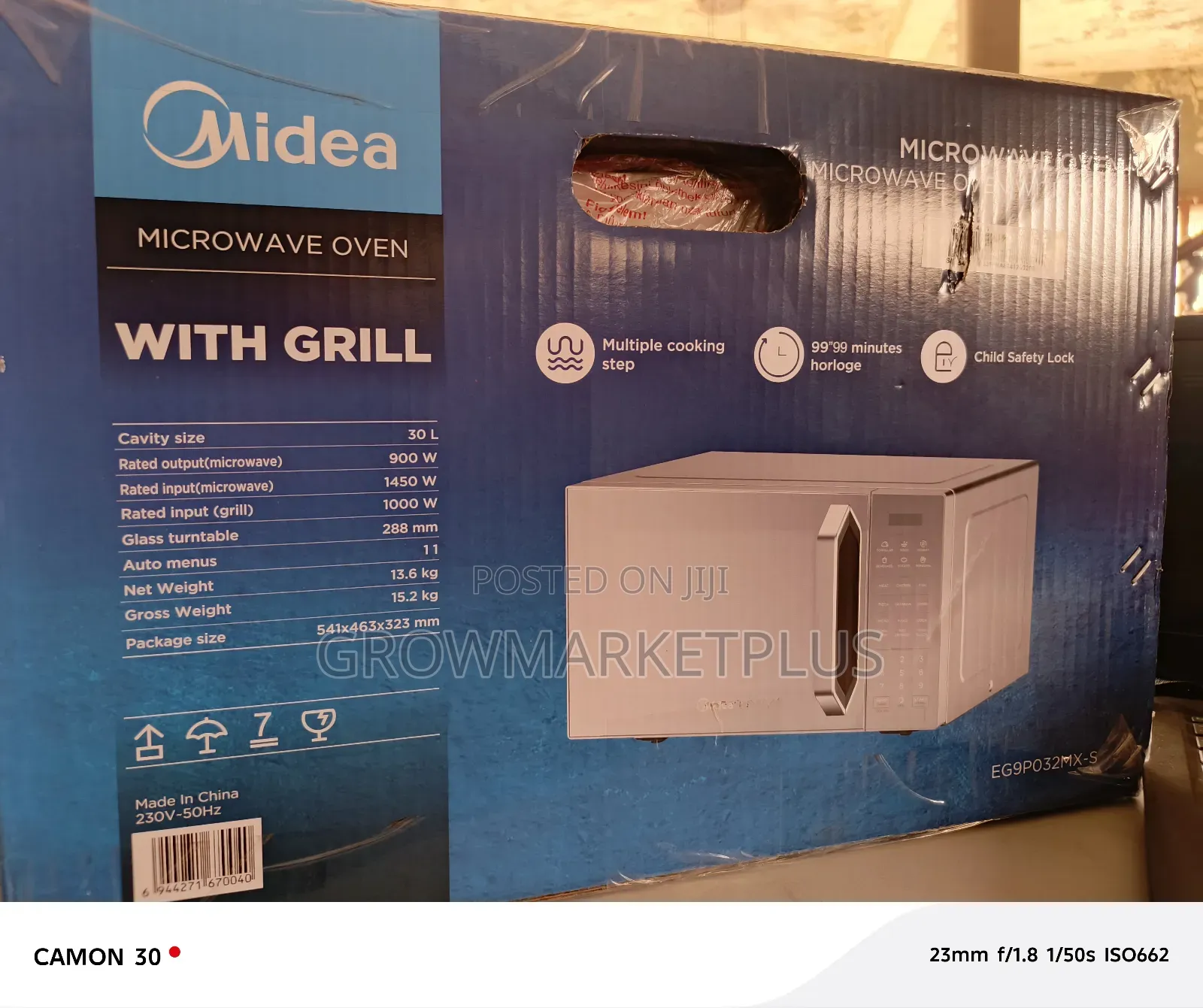 Midea Microwave Oven – Eg9p032mx-S (30 L | 900 W + Grill)