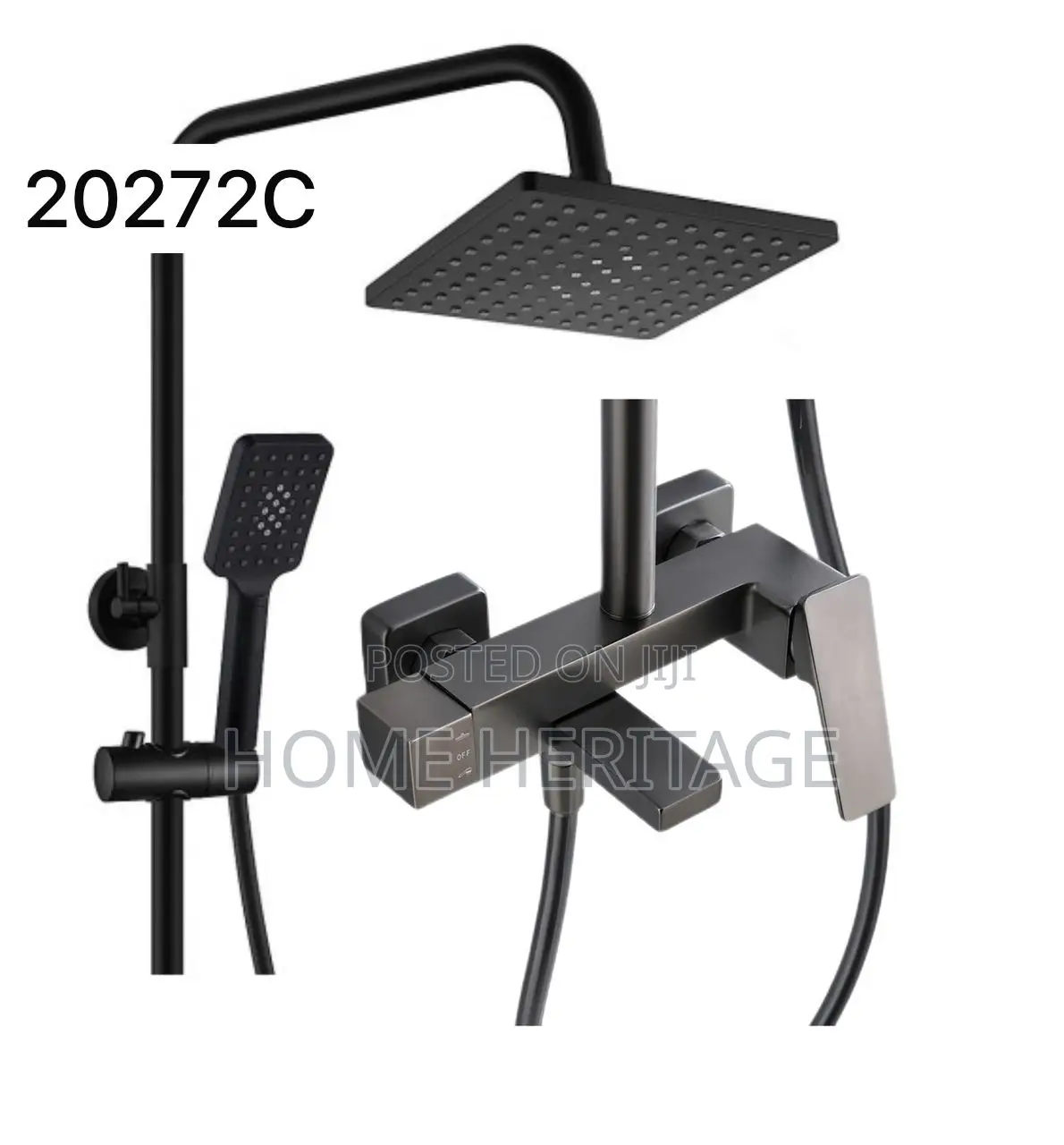 20272c Black Standing Shower