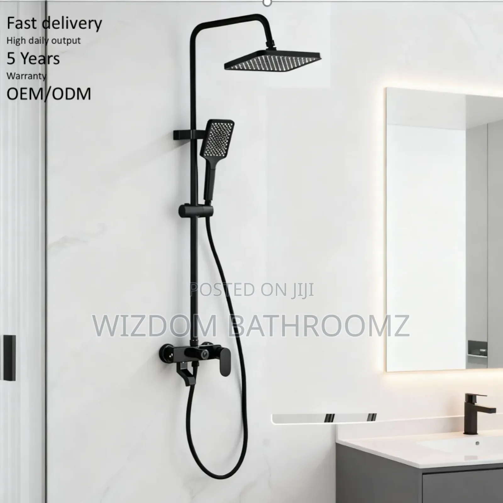 Quality Black Shower Set