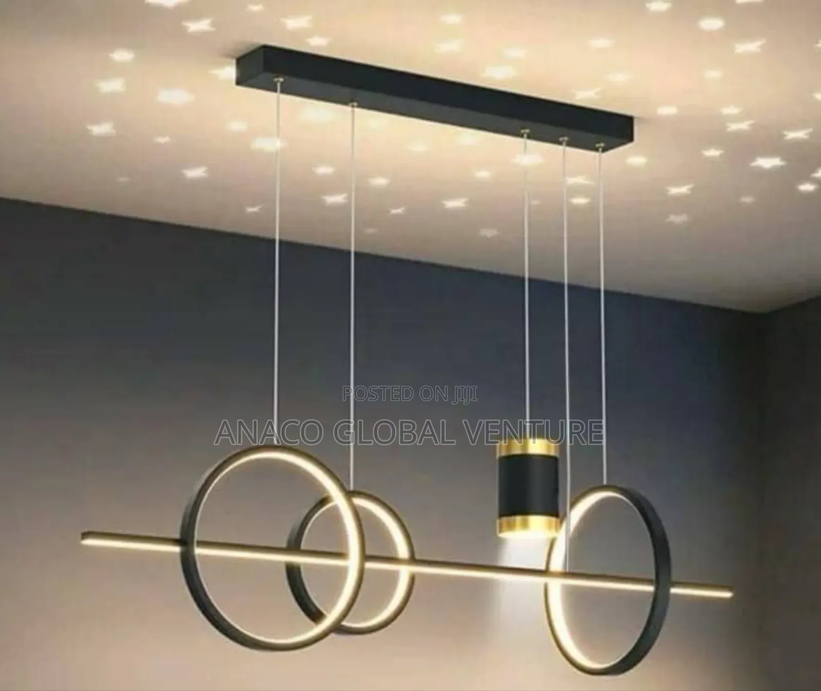 Modern Led Chandelier Light With Star Design 3 Colour Light