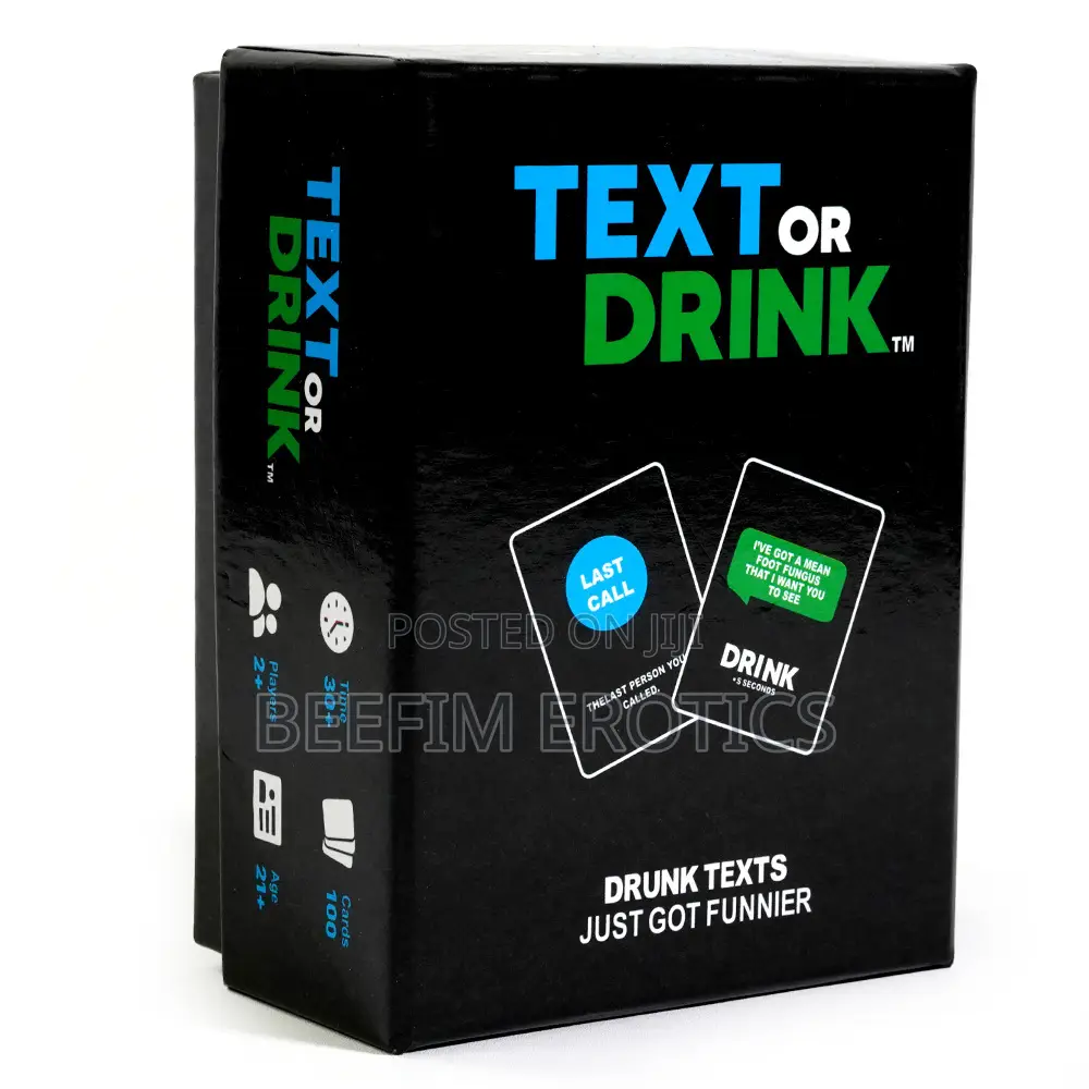Text or Drink Card Game Party Game for Friends