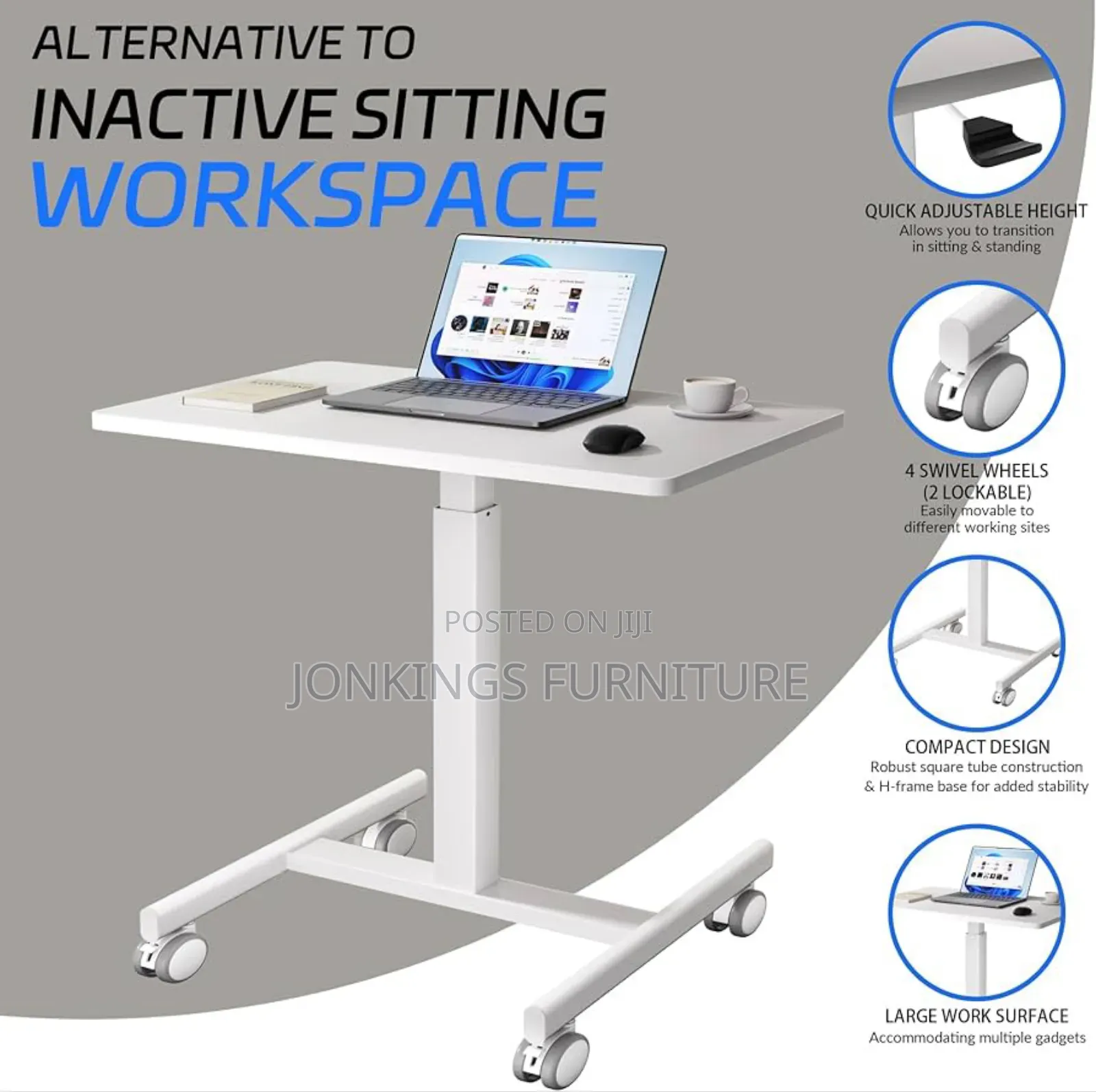 Mobile Laptop Sit-Standing Desk