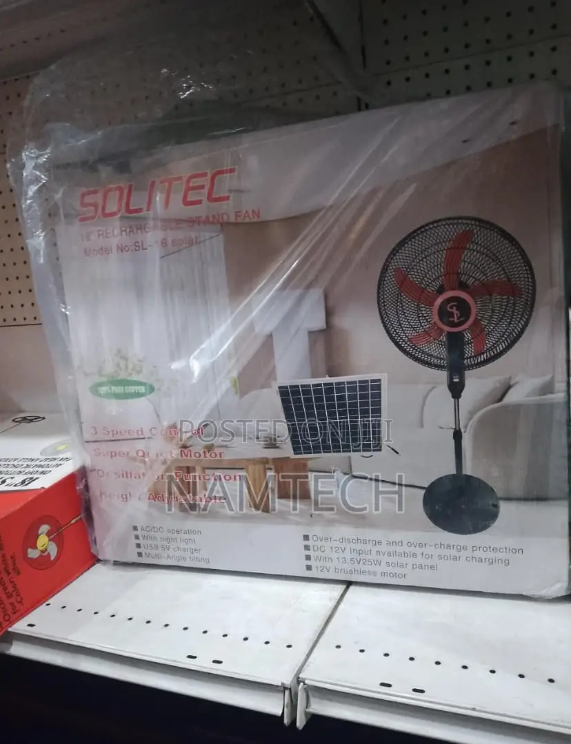 Solitec 18'' Rechargable Standing Fan
