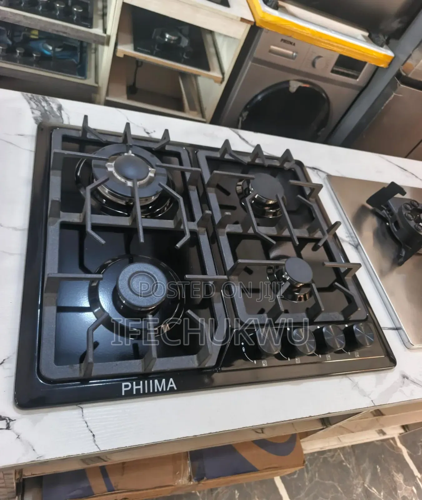 Original Quality Phiima Built-in 60cm 4 Burners Black Stainless Cooker