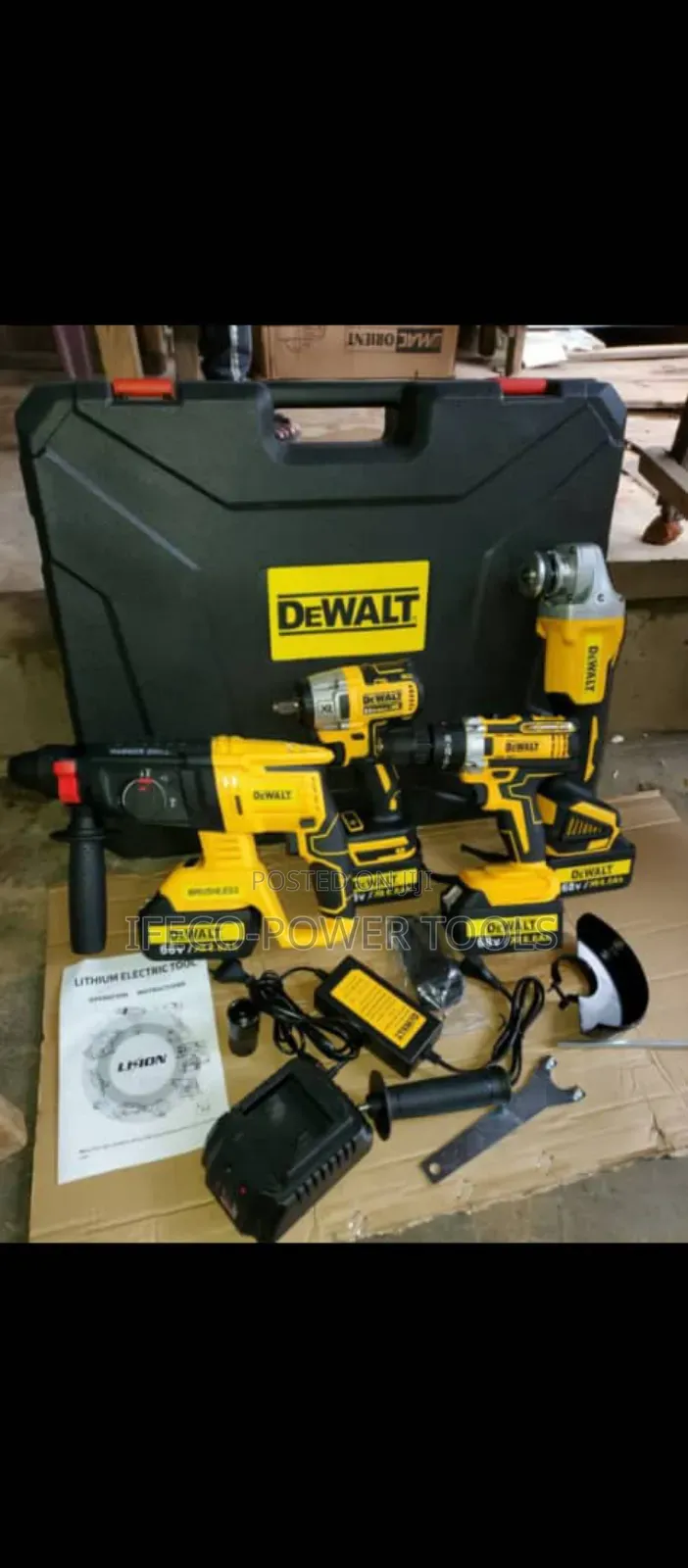 4in1 Cordless Hammer Drill Impact Wrench Screwing Machine and Grinder