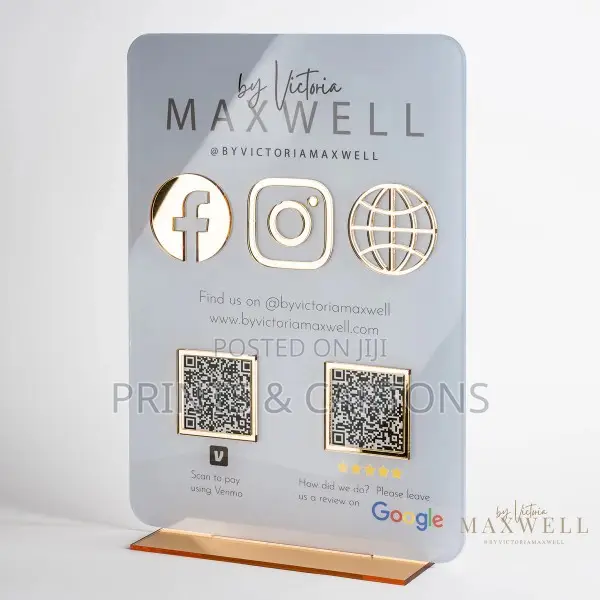 Custom Printed Acrylic Social Media Sign