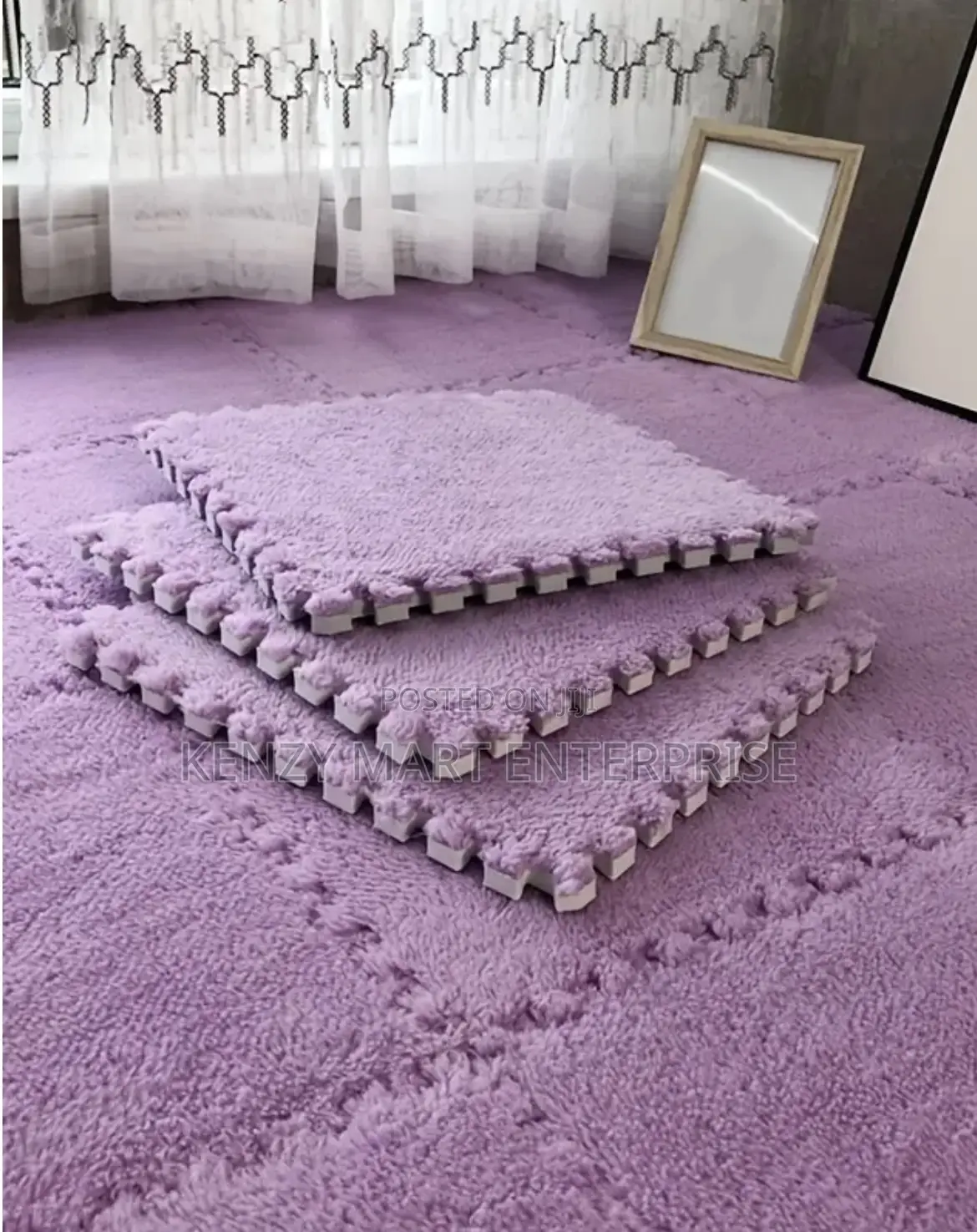 Washable Puzzle Carpet Tiles, Soft Eva Floor Mat for Office Home