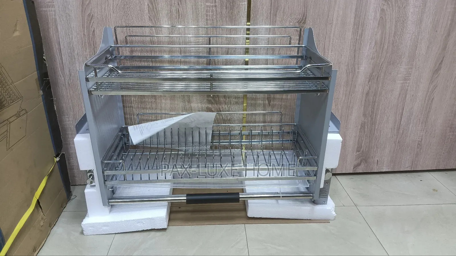 Luxury Stainless Steel Pull - Down Plate Rack(80cm) With Warranty