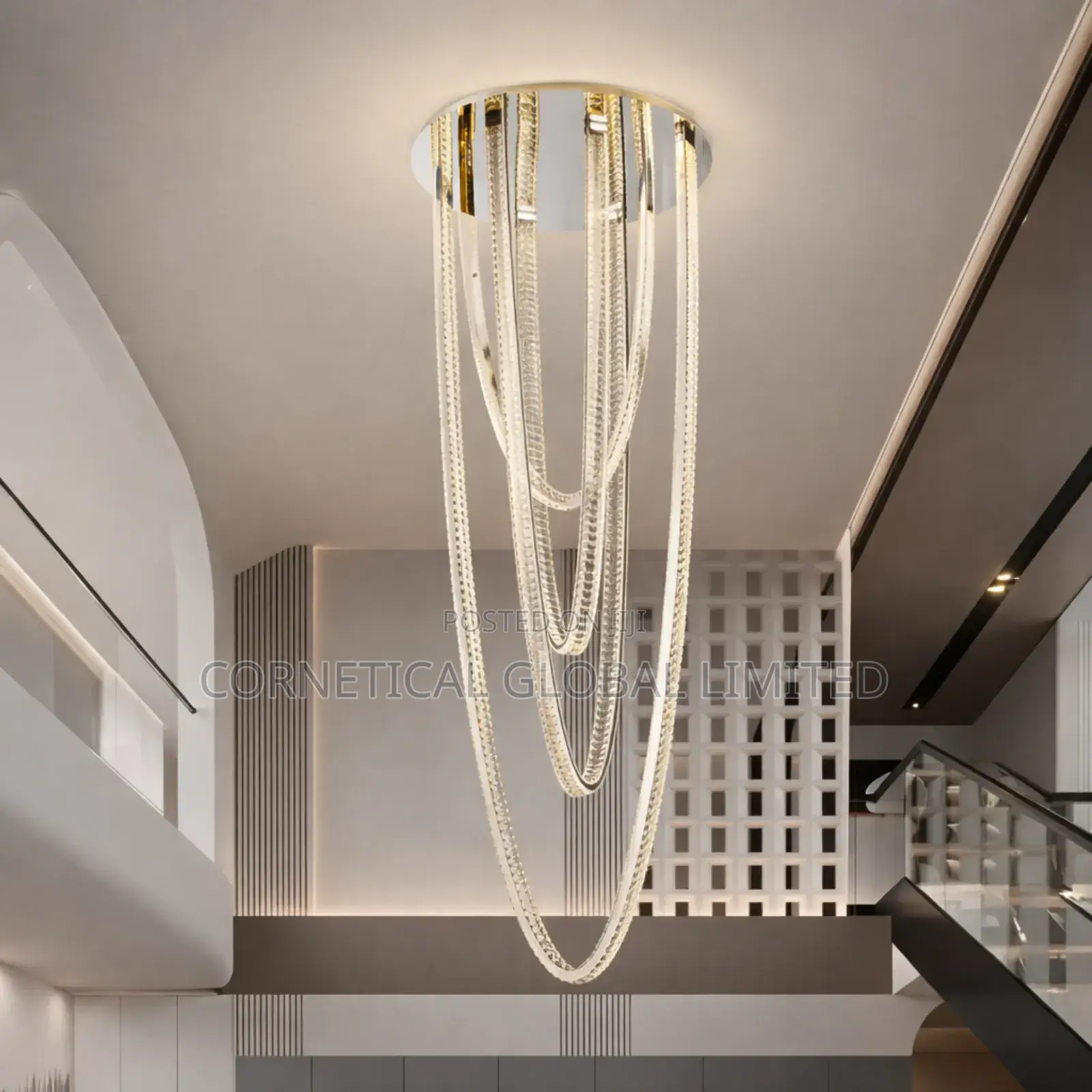 Modern Milano Grand Luxury Crystal Cascade Chandelier