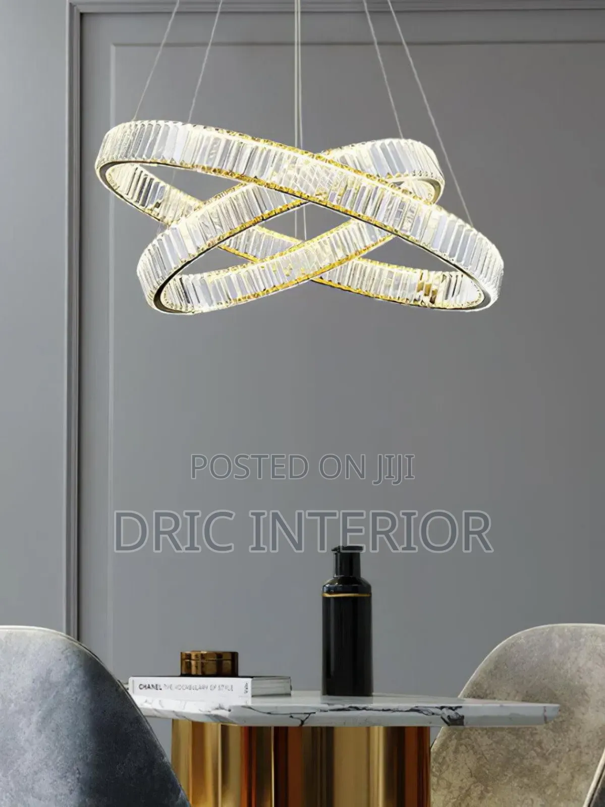 Ring Led Chandelier Lamp Crystal Suspension Pendant Light