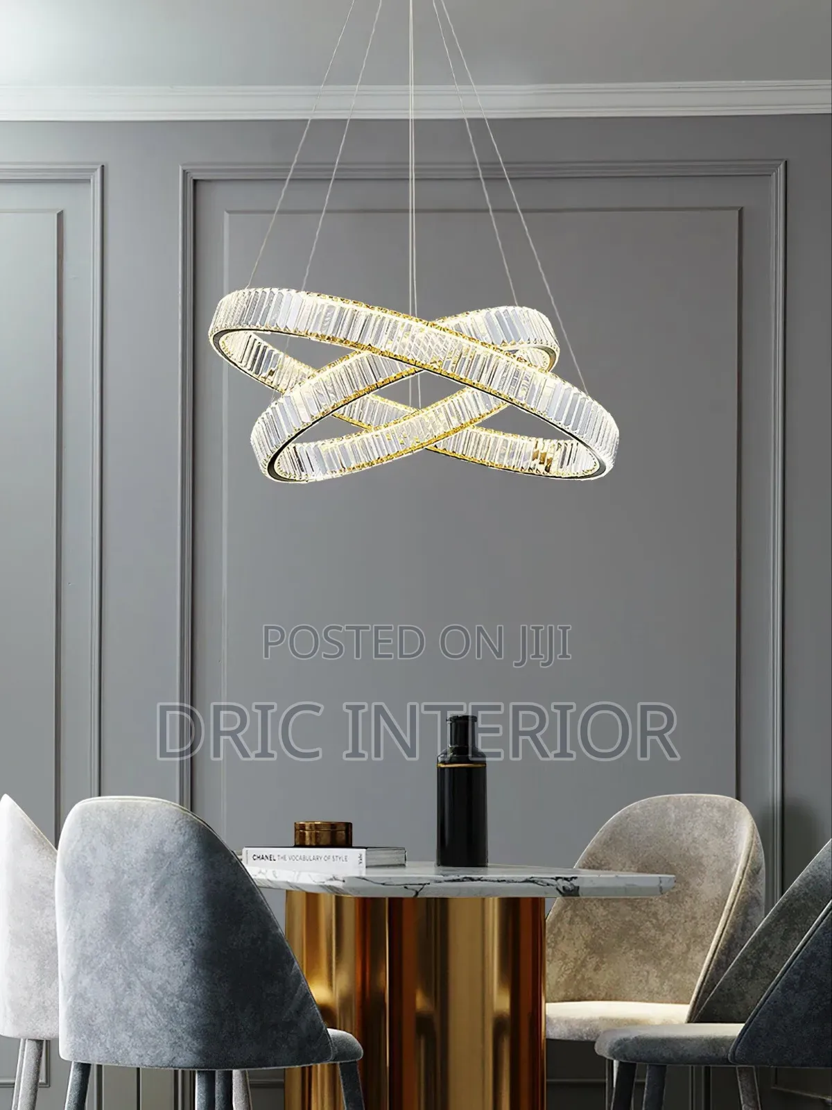 Ring Led Chandelier Lamp Crystal Suspension Pendant Light